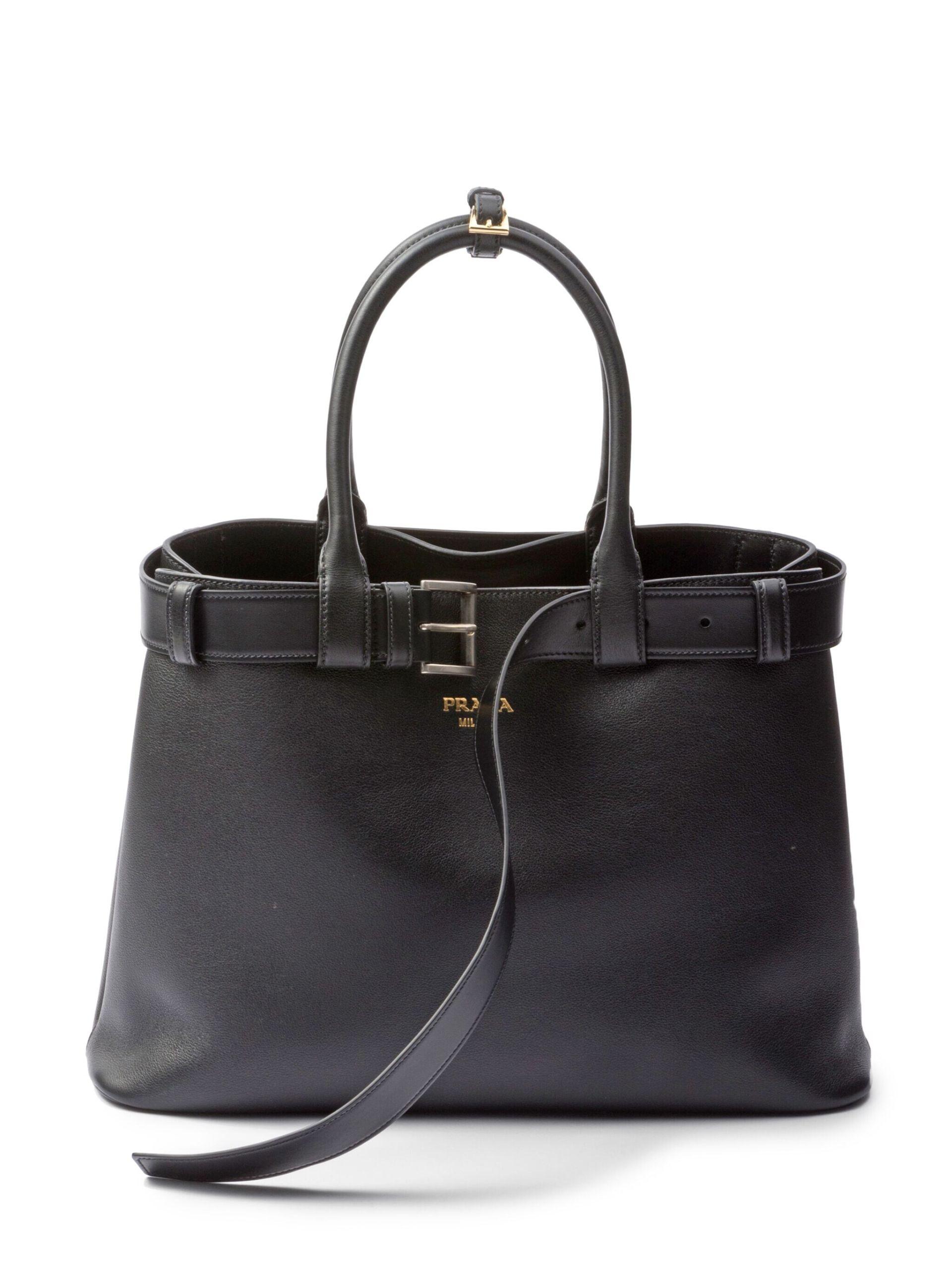 Prada large leather tote hot sale