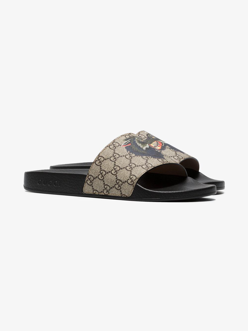 gucci slides wolf head