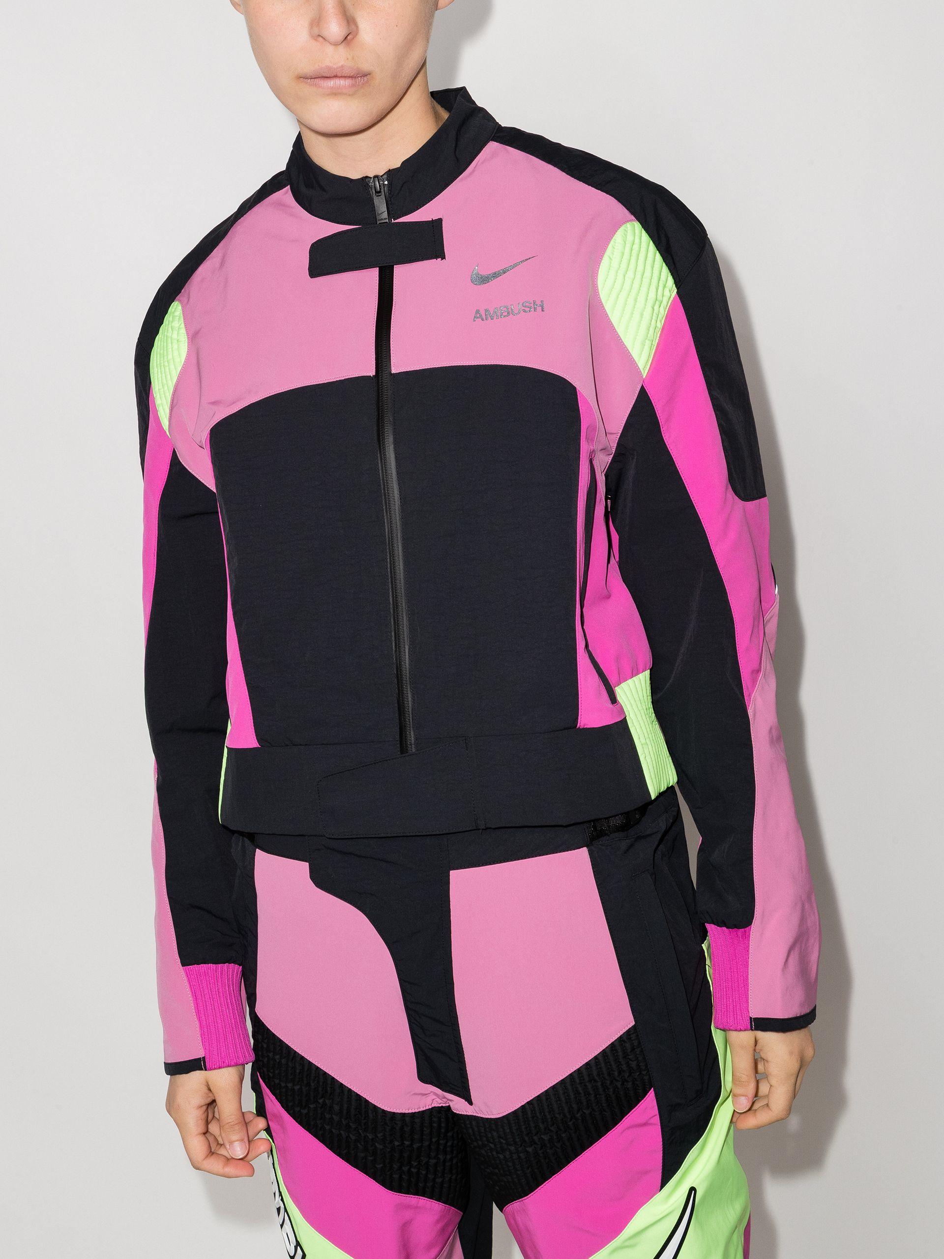 Nike X Ambush Panelled Motorcycle Jacket in Pink | Lyst