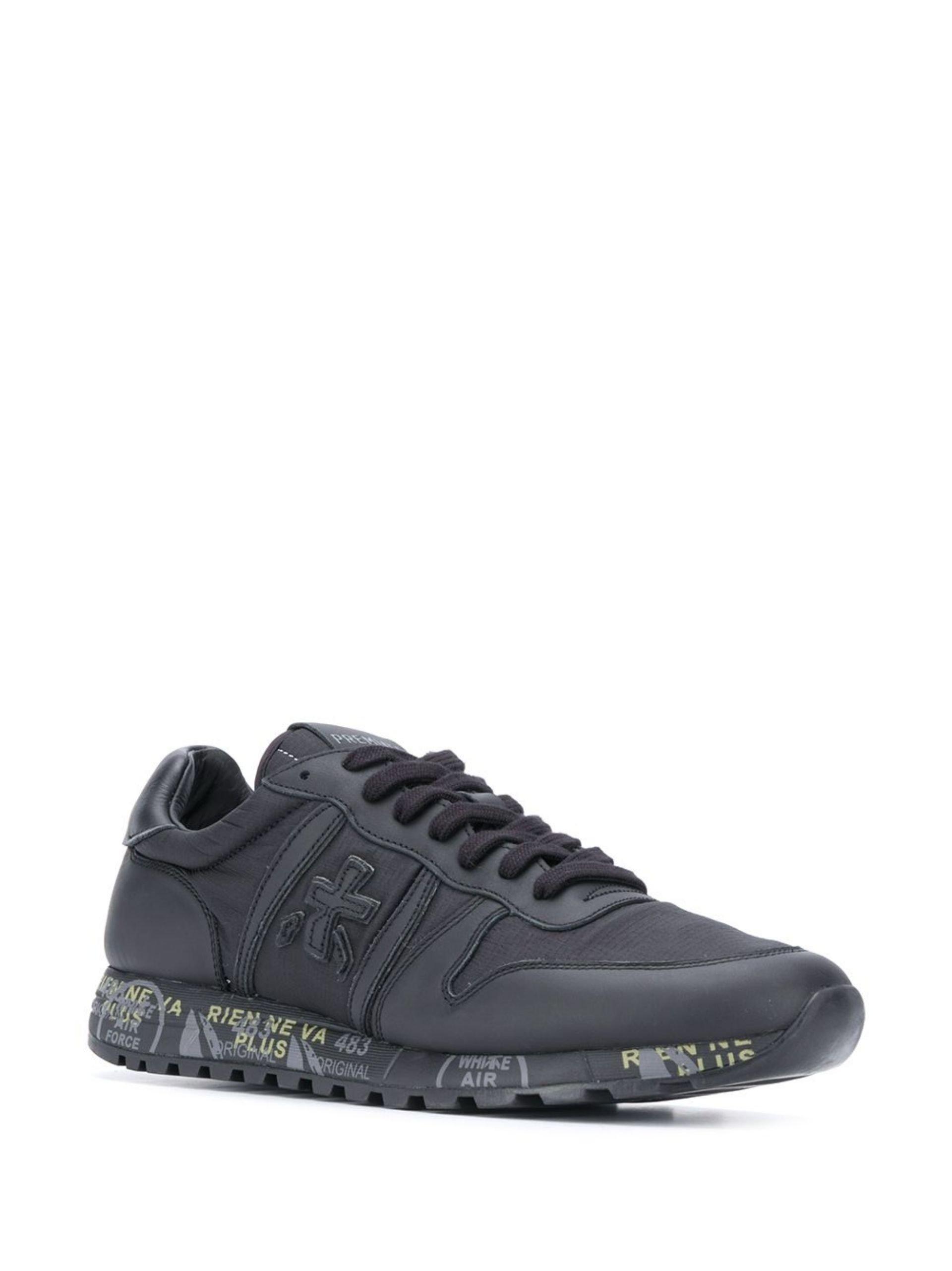 Premiata Black Leather And Nylon Eric Sneakers in Blue for Men | Lyst