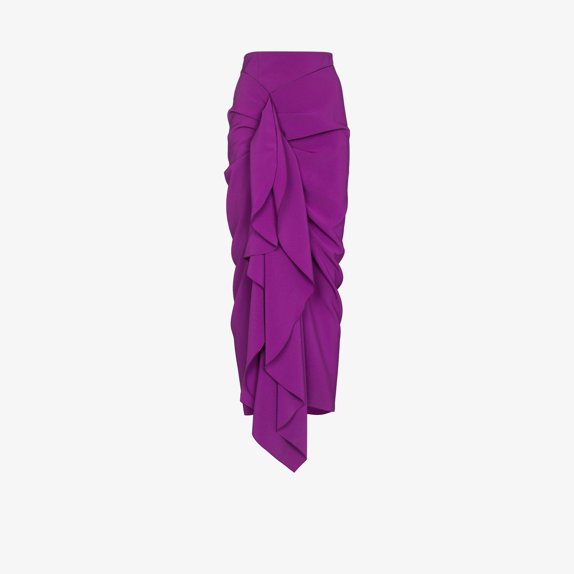 Solace London Giana Draped Skirt in Purple | Lyst
