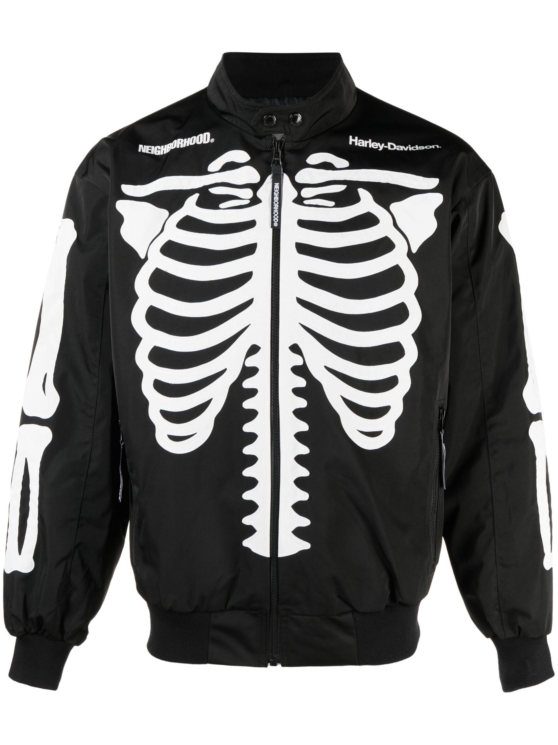 Neighborhood X Harley Davidson Skeleton Print Bomber Jacket in Black for  Men | Lyst UK