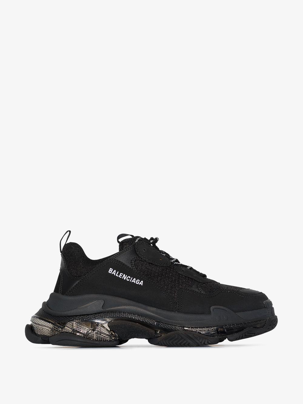 balenciaga shoes black triple s