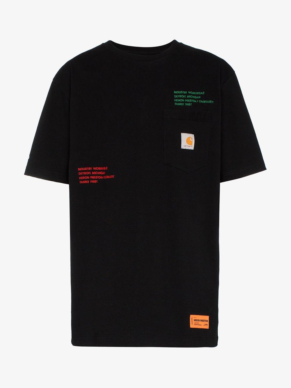 Heron Preston Embroidered Oversized Carhartt T-shirt in Black for Men | Lyst