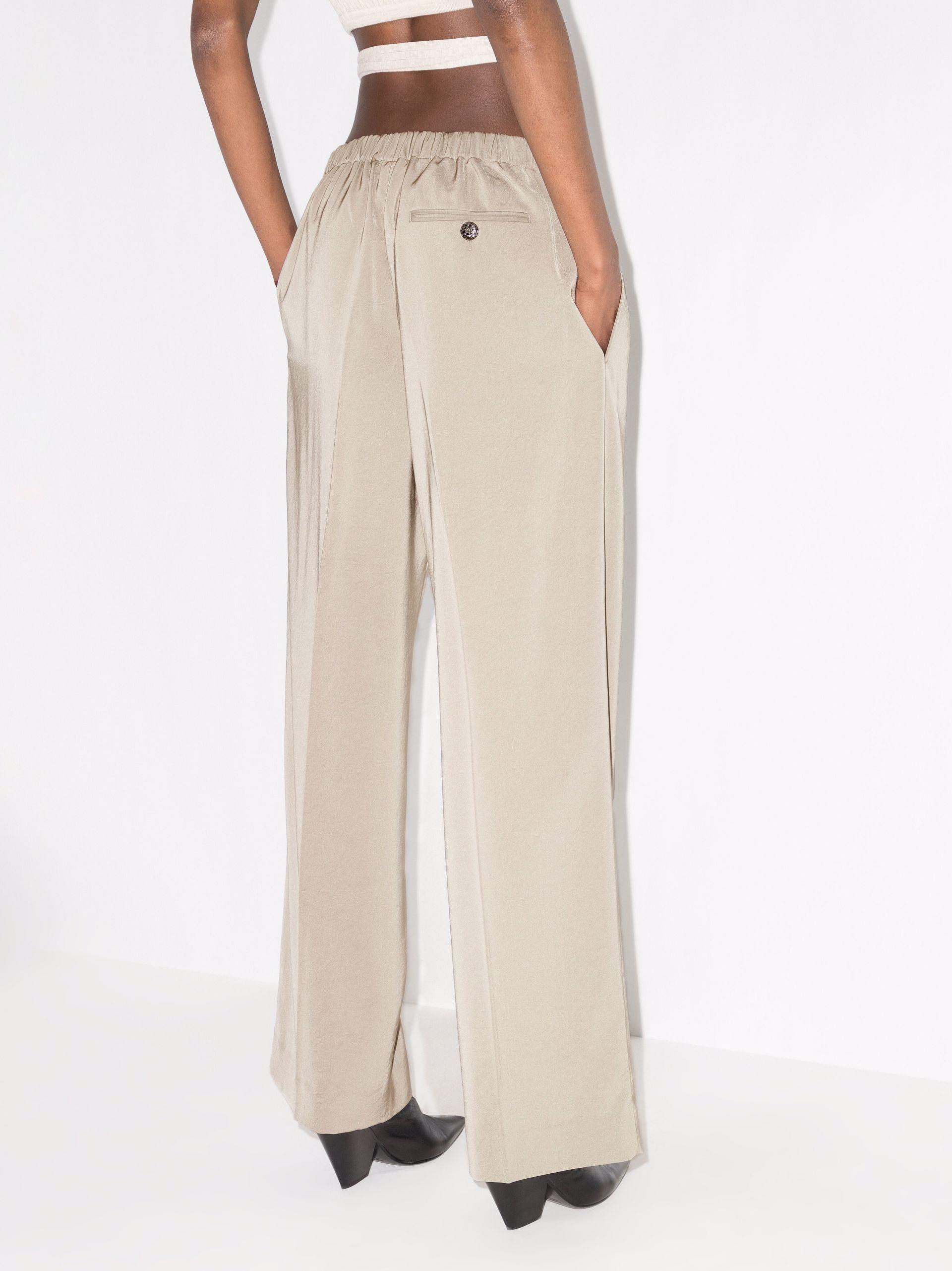 Acne Studios Pernille High Waist Wide Leg Trousers in Natural | Lyst