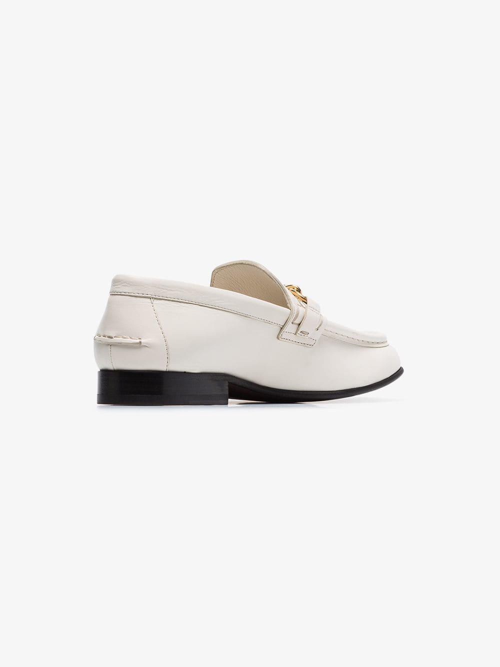 cream slip on loafers