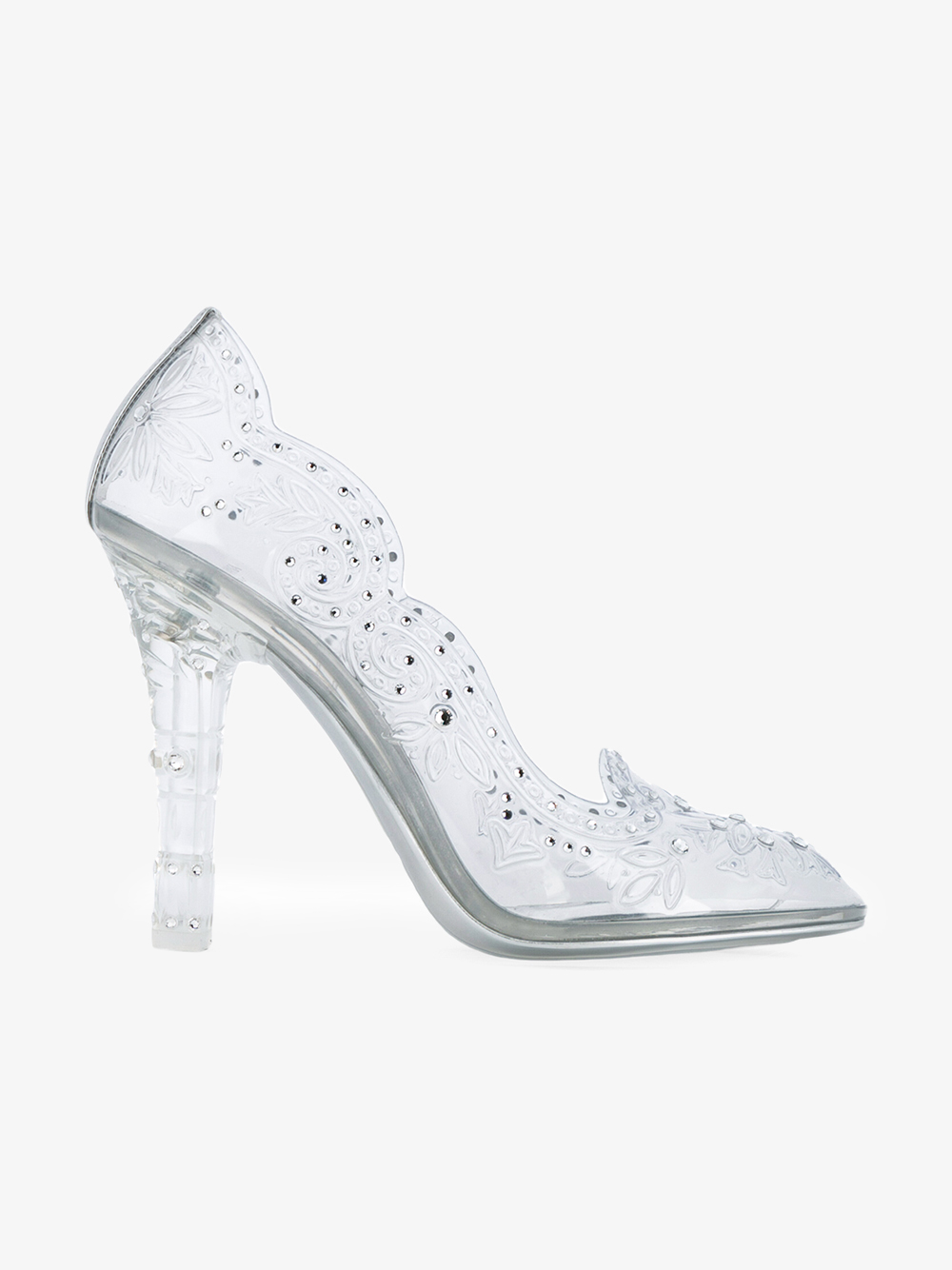 Dolce & Gabbana Clear Cinderella Heels in Metallic | Lyst