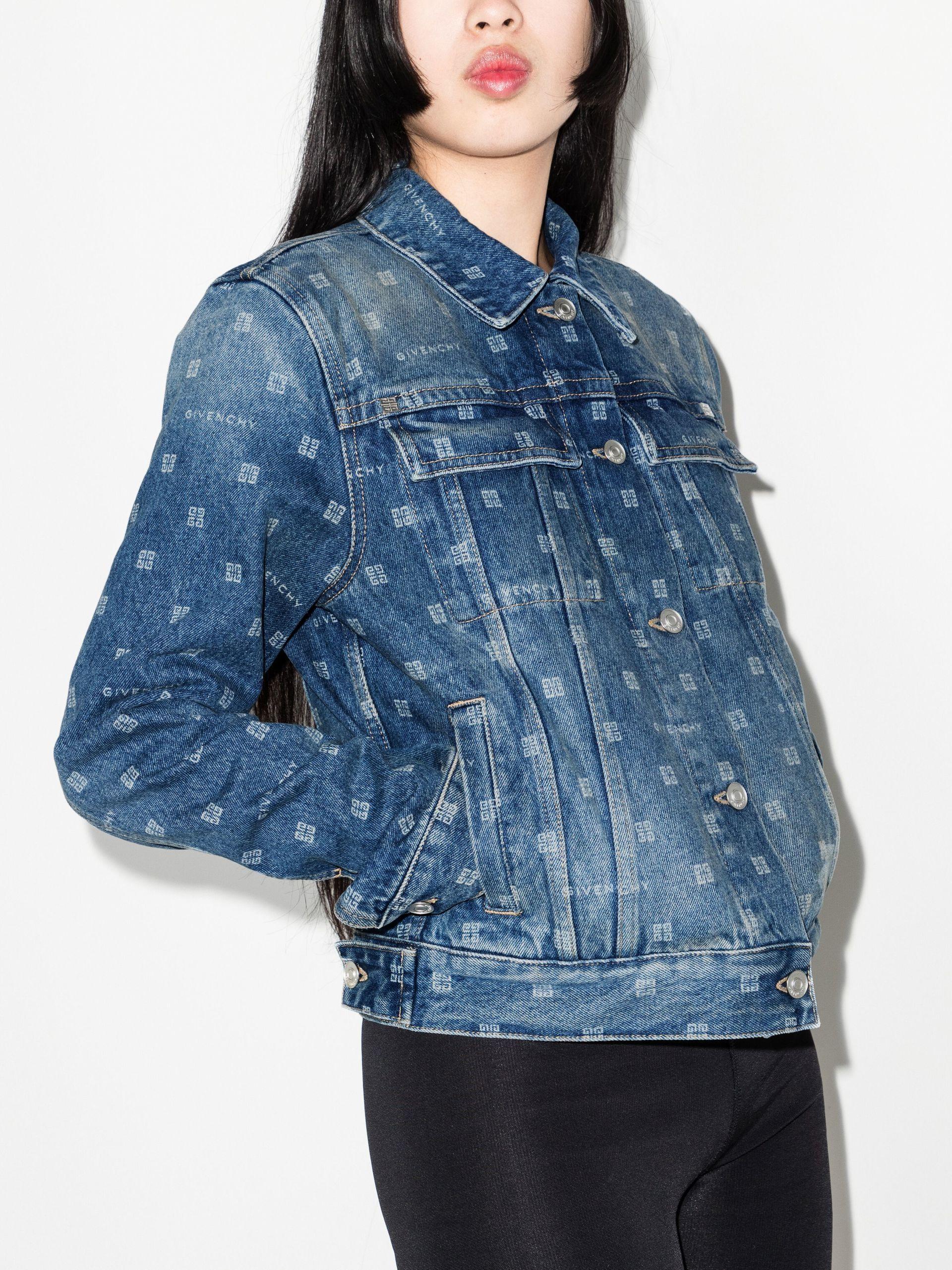 Givenchy Blue 4g Monogram Denim Jacket