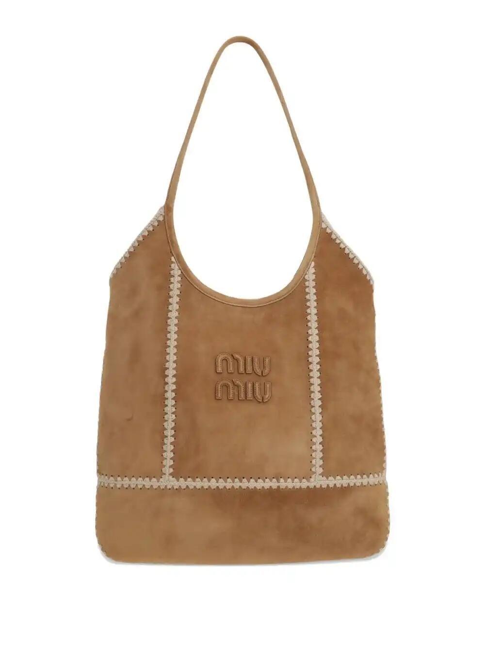 【Miu Miu】IVY SUEDE AND CROCHET BAG Cinnamon Ivy Suede And Crochet Bag | Miu Miu