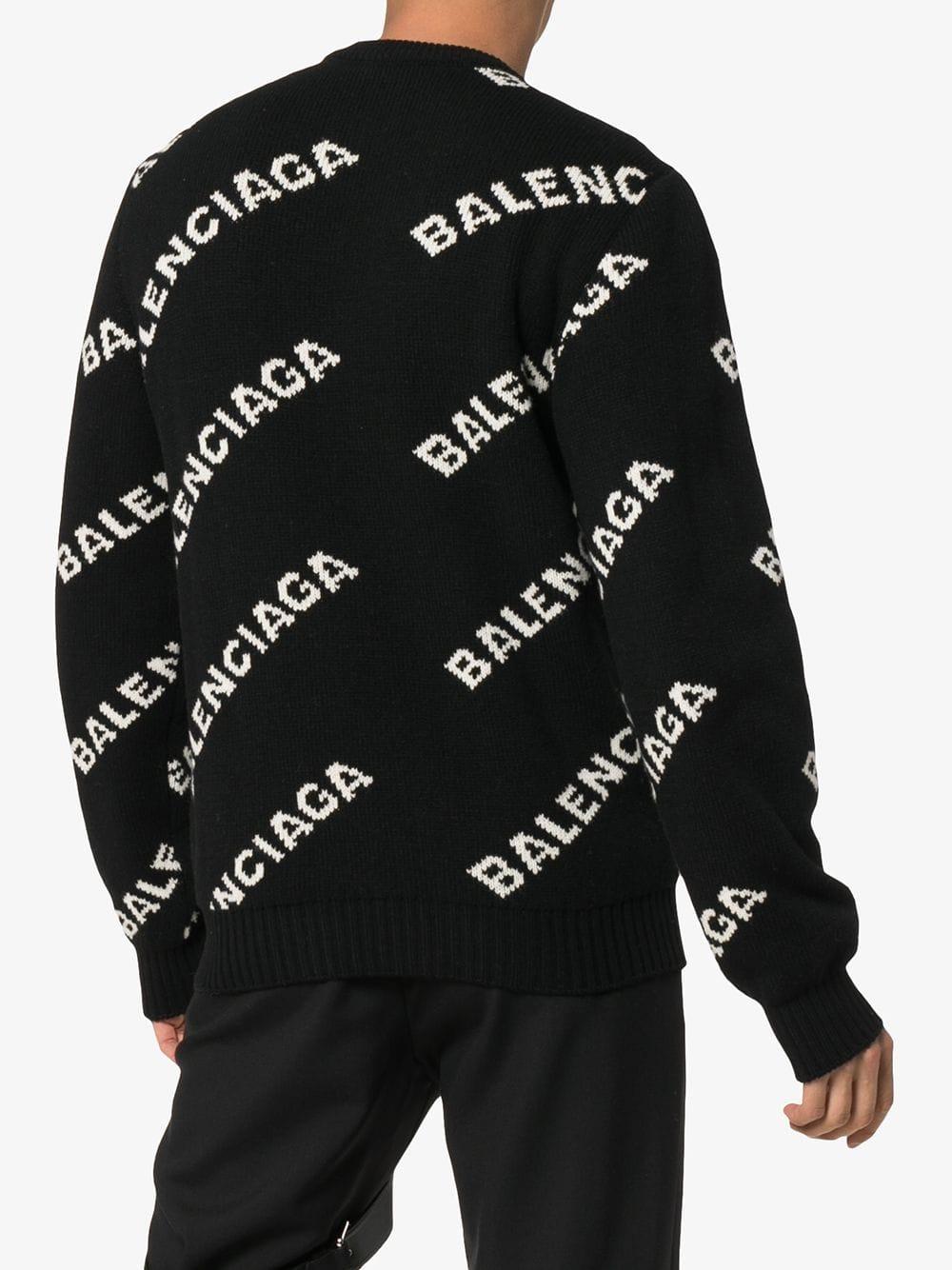 Balenciaga Logo Sweater in Black for Men | Lyst UK
