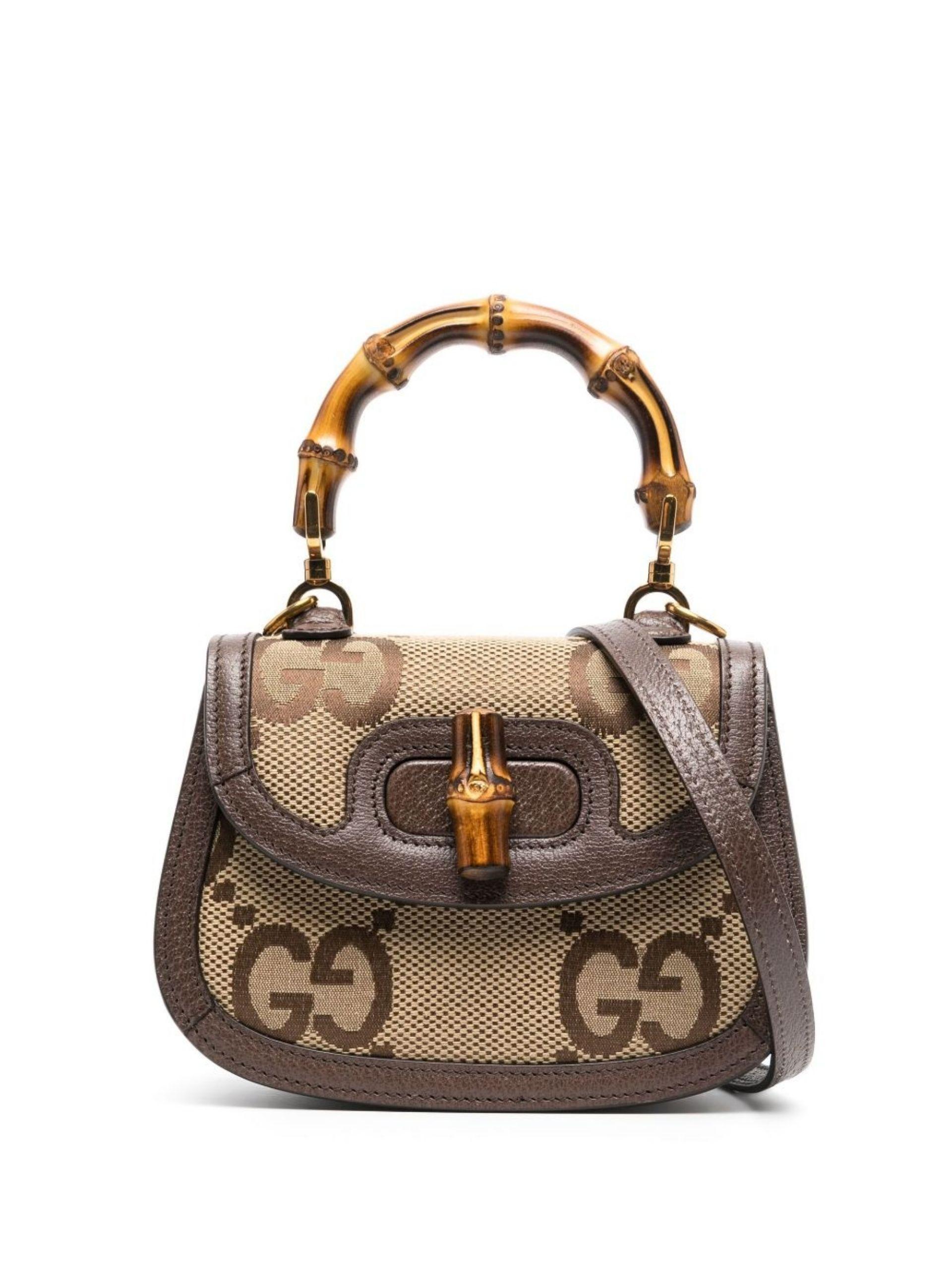 Gucci Jumbo GG Tote Bag Mini Camel/Ebony in Canvas/Leather with Gold-tone -  US