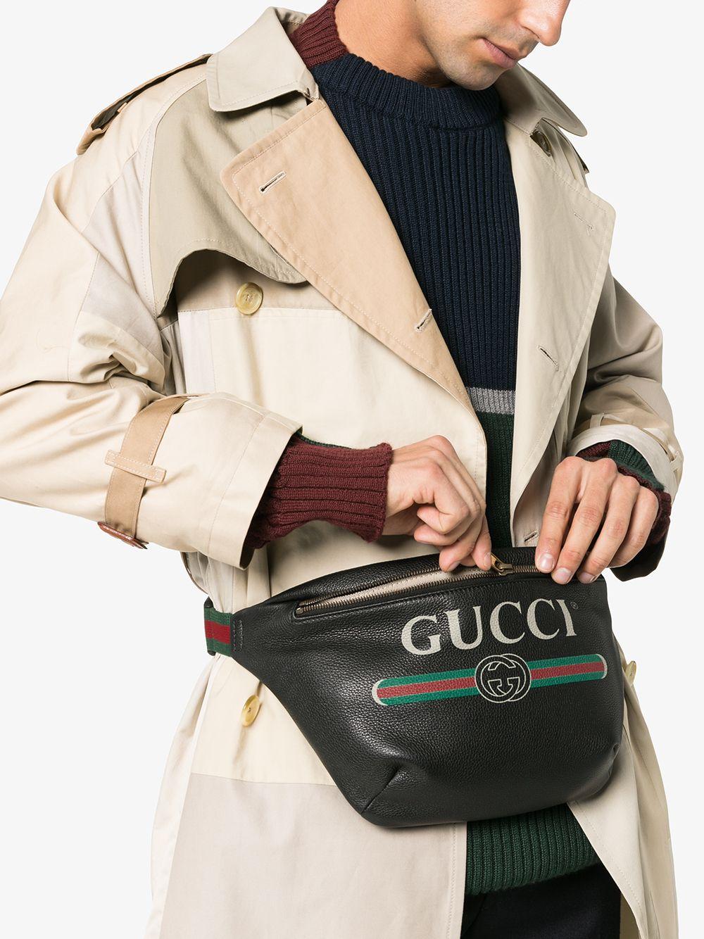 gucci leather print belt bag