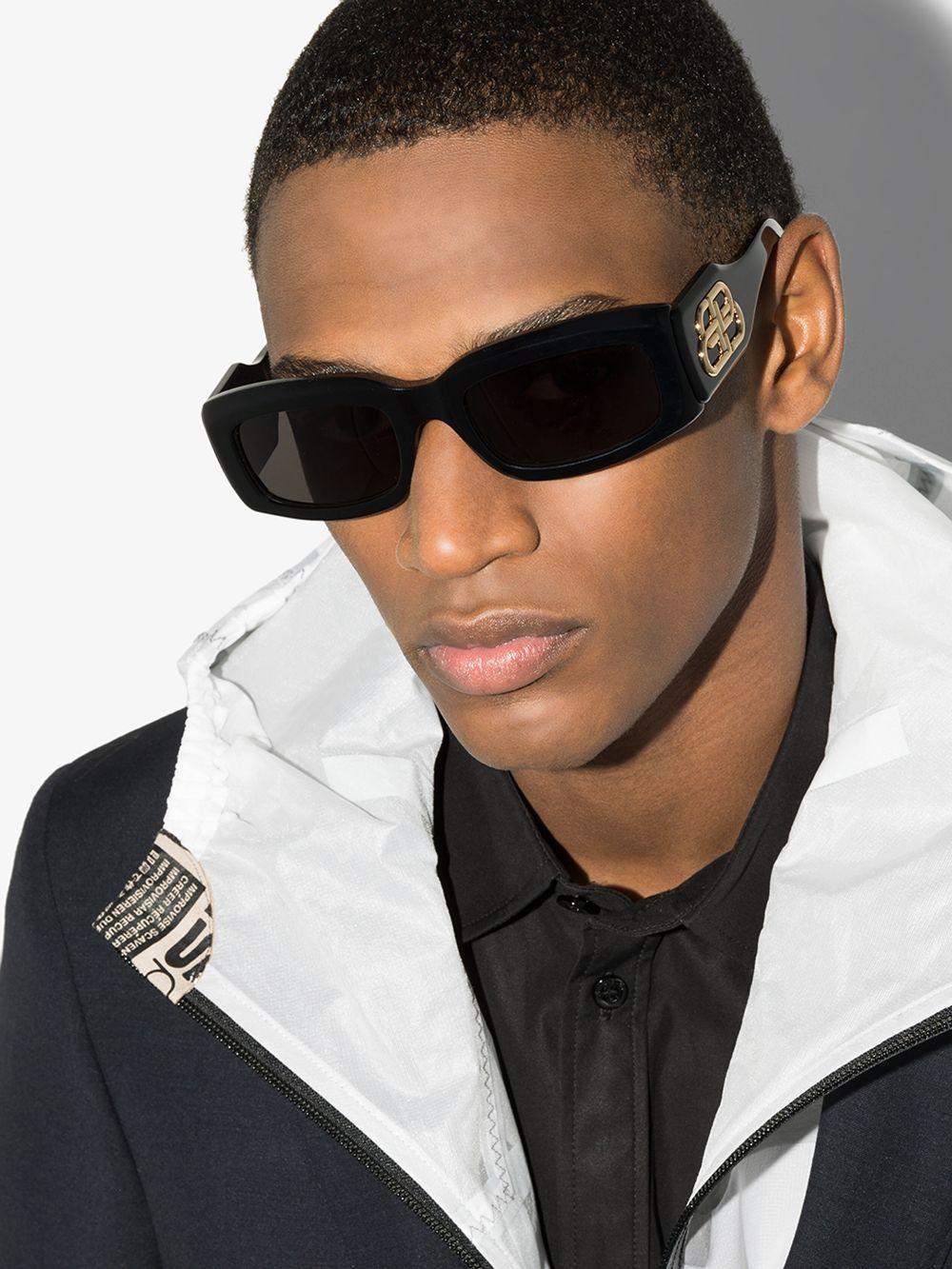 Balenciaga Black Bb Logo Sunglasses for Men | Lyst