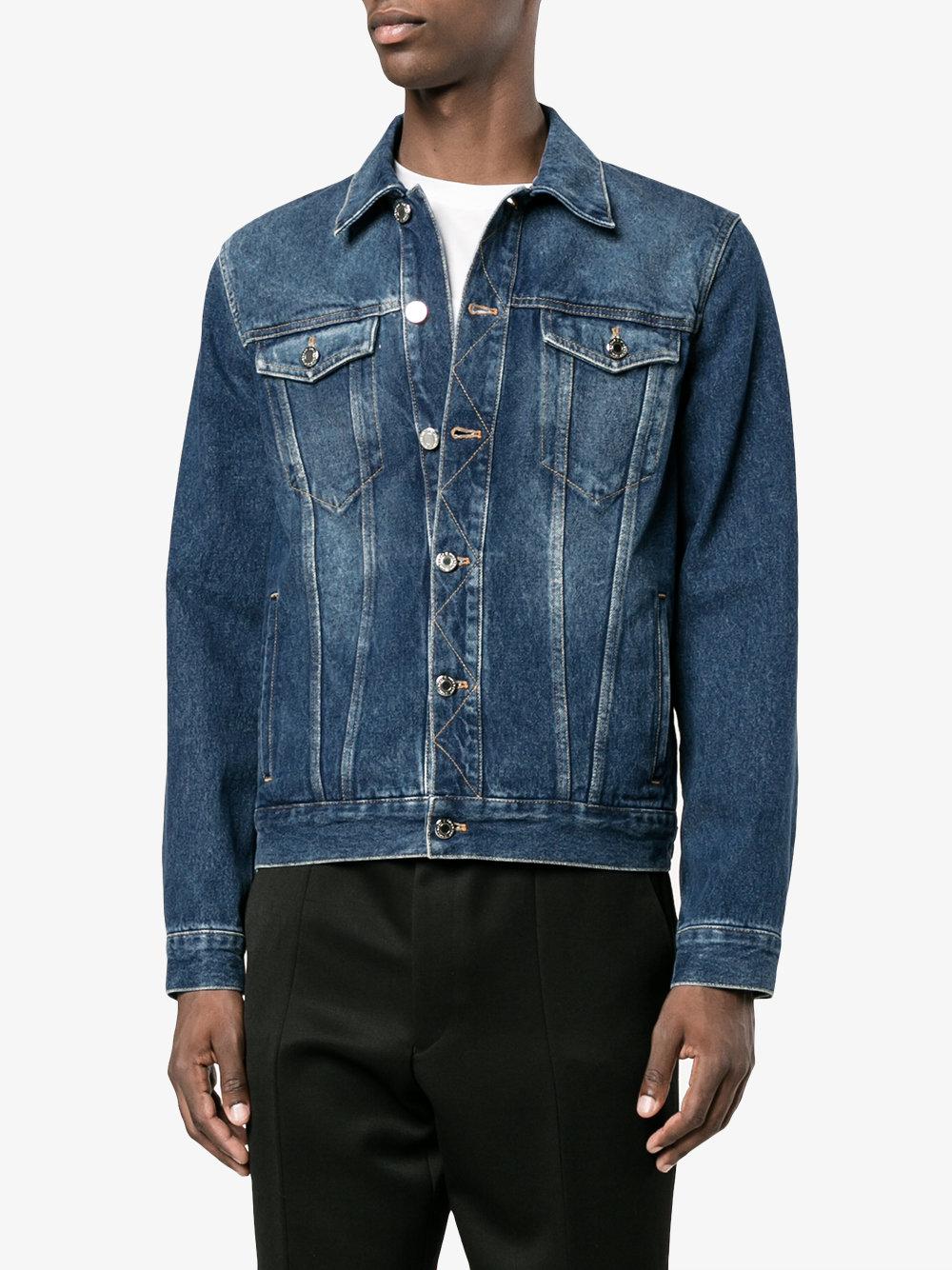Givenchy Logo Print Denim Jacket in Blue for Men - Lyst