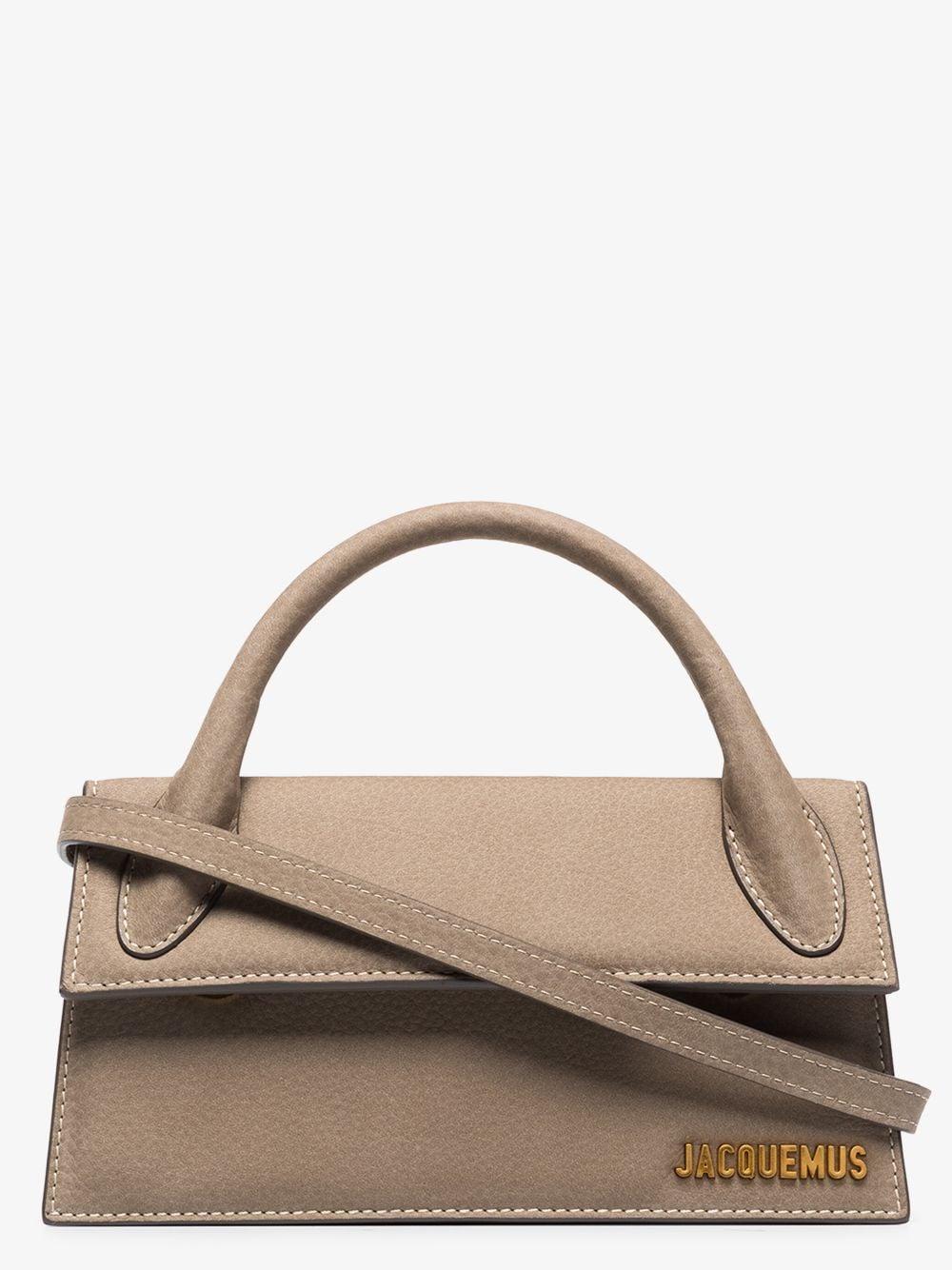 Jacquemus Le Chiquito Long Suede Tote Bag in Gray