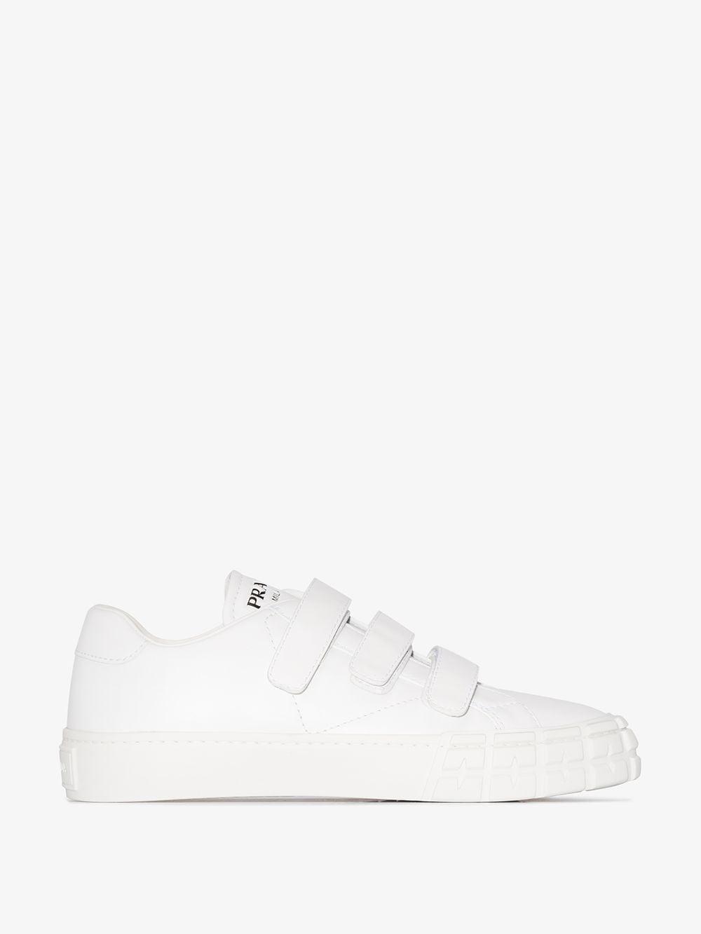 Prada Wheel Velcro Sneakers in White | Lyst