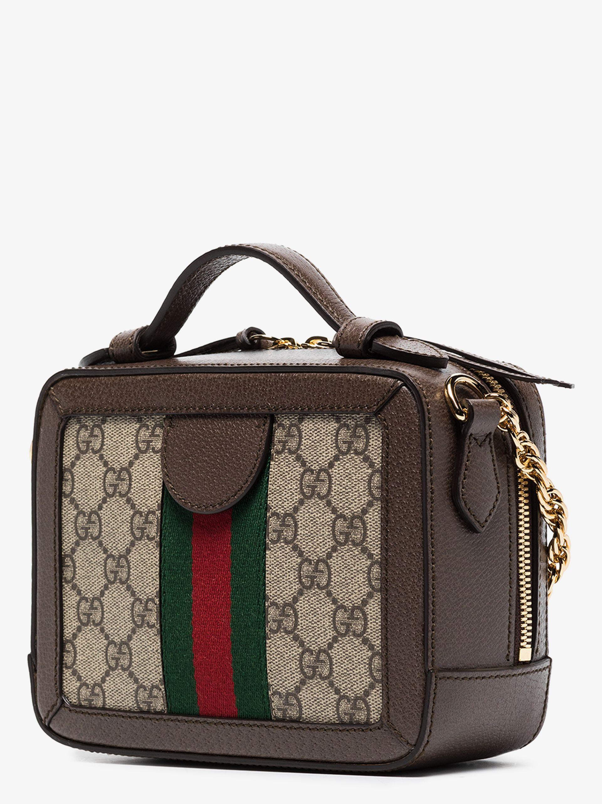 Gucci GG Supreme Monogram Ophidia Phone Case Crossbody in Brown –