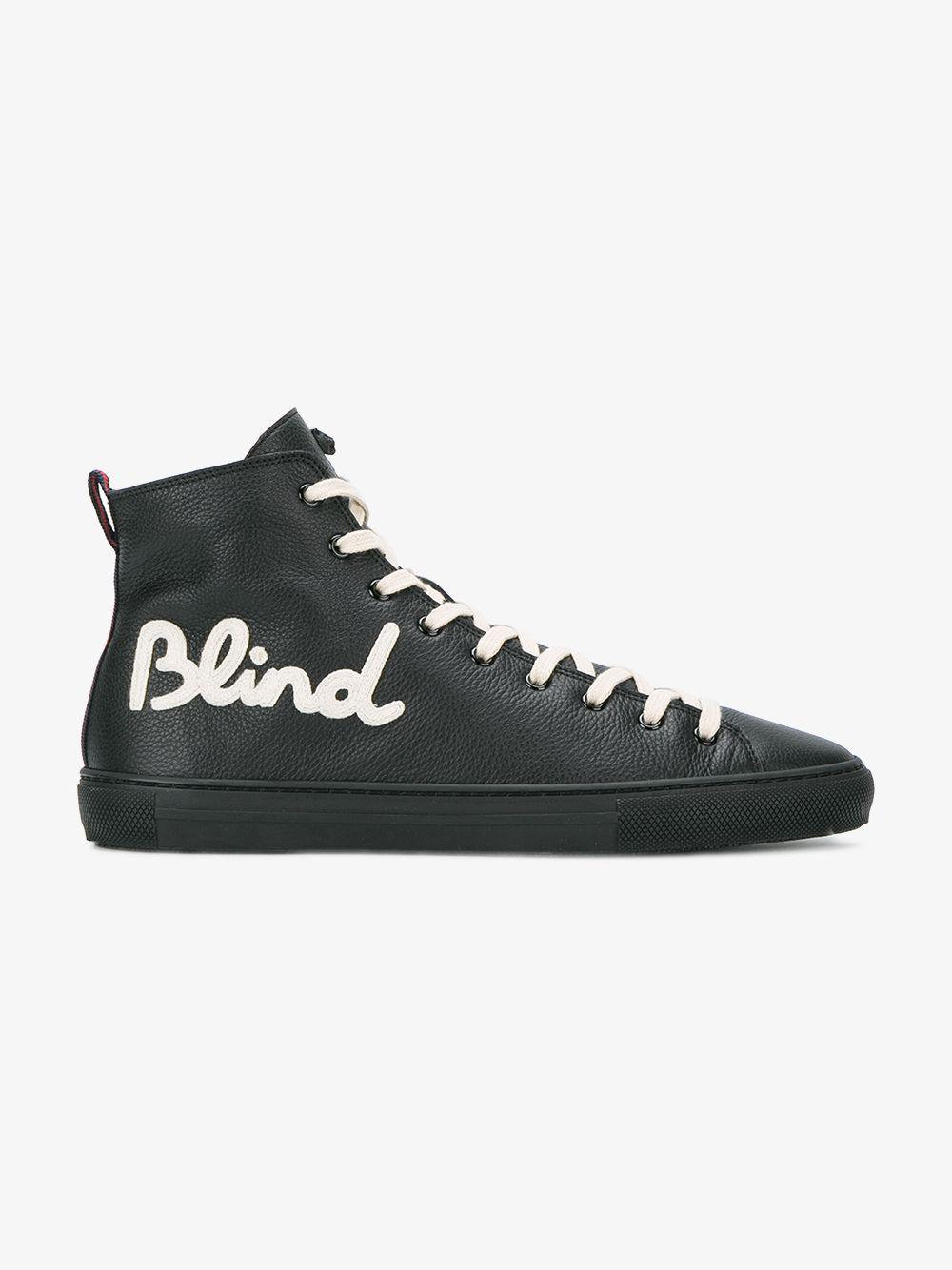 Gucci Leather Blind For Love Sneakers in Black for Men | Lyst