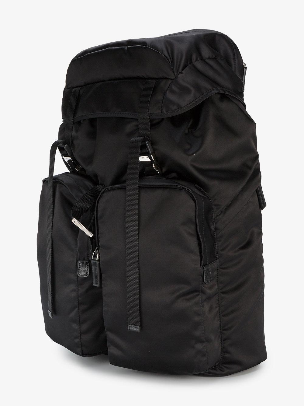 Prada Large Nylon Backpack in Black for Men | Lyst