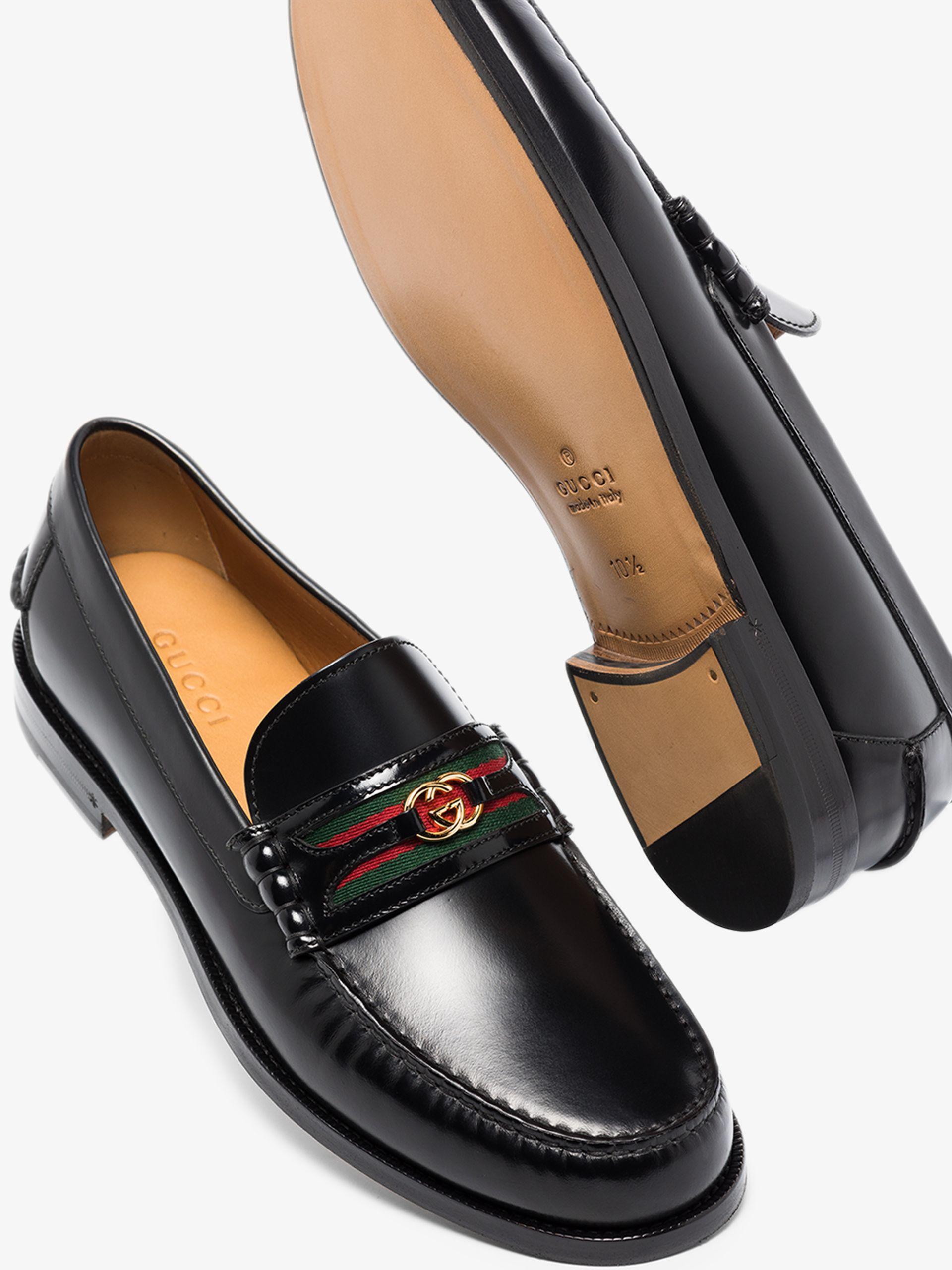 Gucci Kaveh Leather Loafers in Black for Men | Lyst