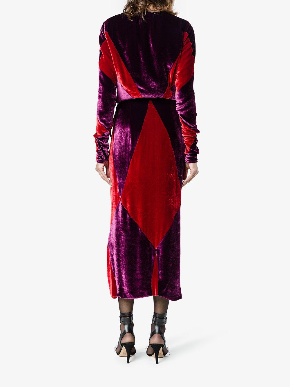 attico velvet wrap dress