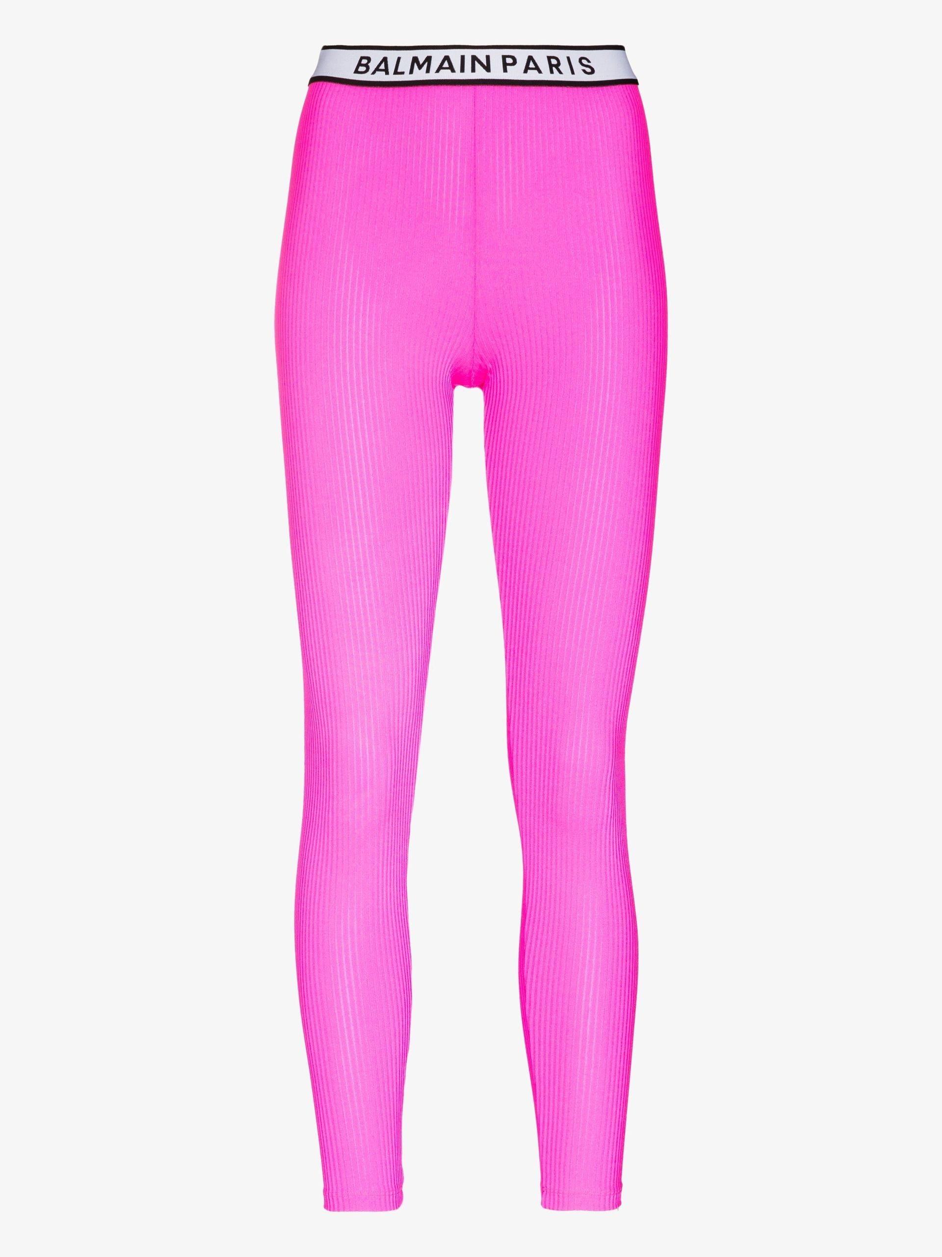 Balmain Logo Waistband leggings in Pink | Lyst