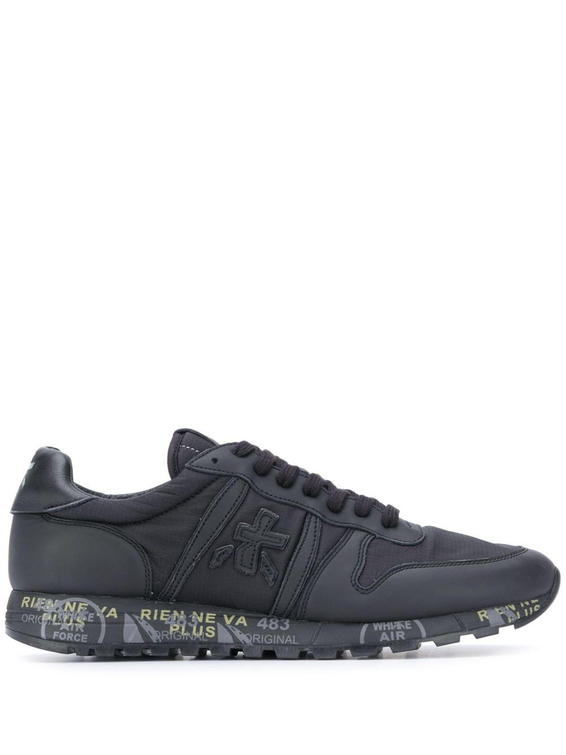 Premiata Black Leather And Nylon Eric Sneakers in Blue for Men | Lyst