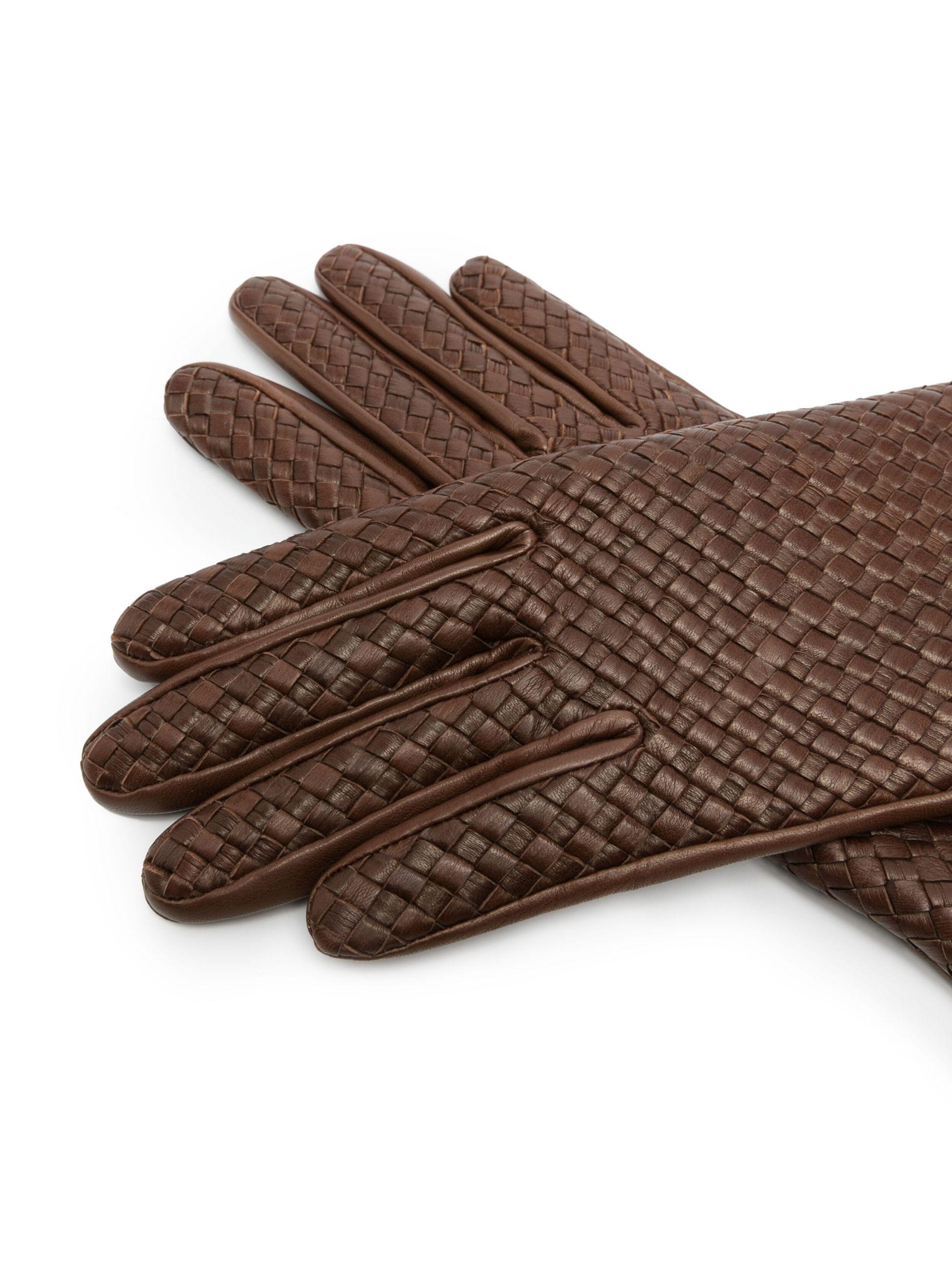 Buy AGNELLE Chloe Woven Leather Gloves - Black At 50% Off