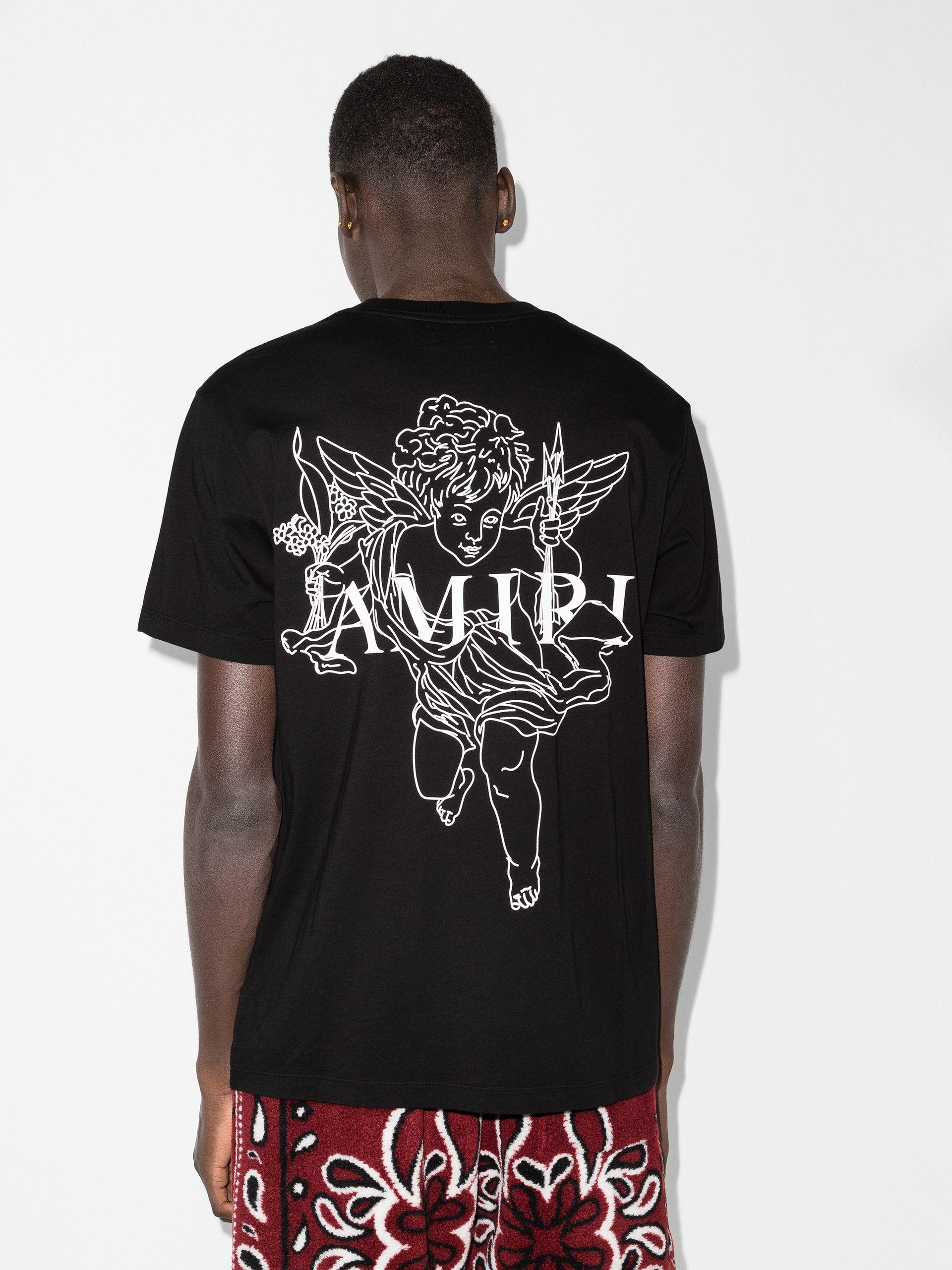 Amiri Cherub Print Cotton T-shirt in Black for Men | Lyst