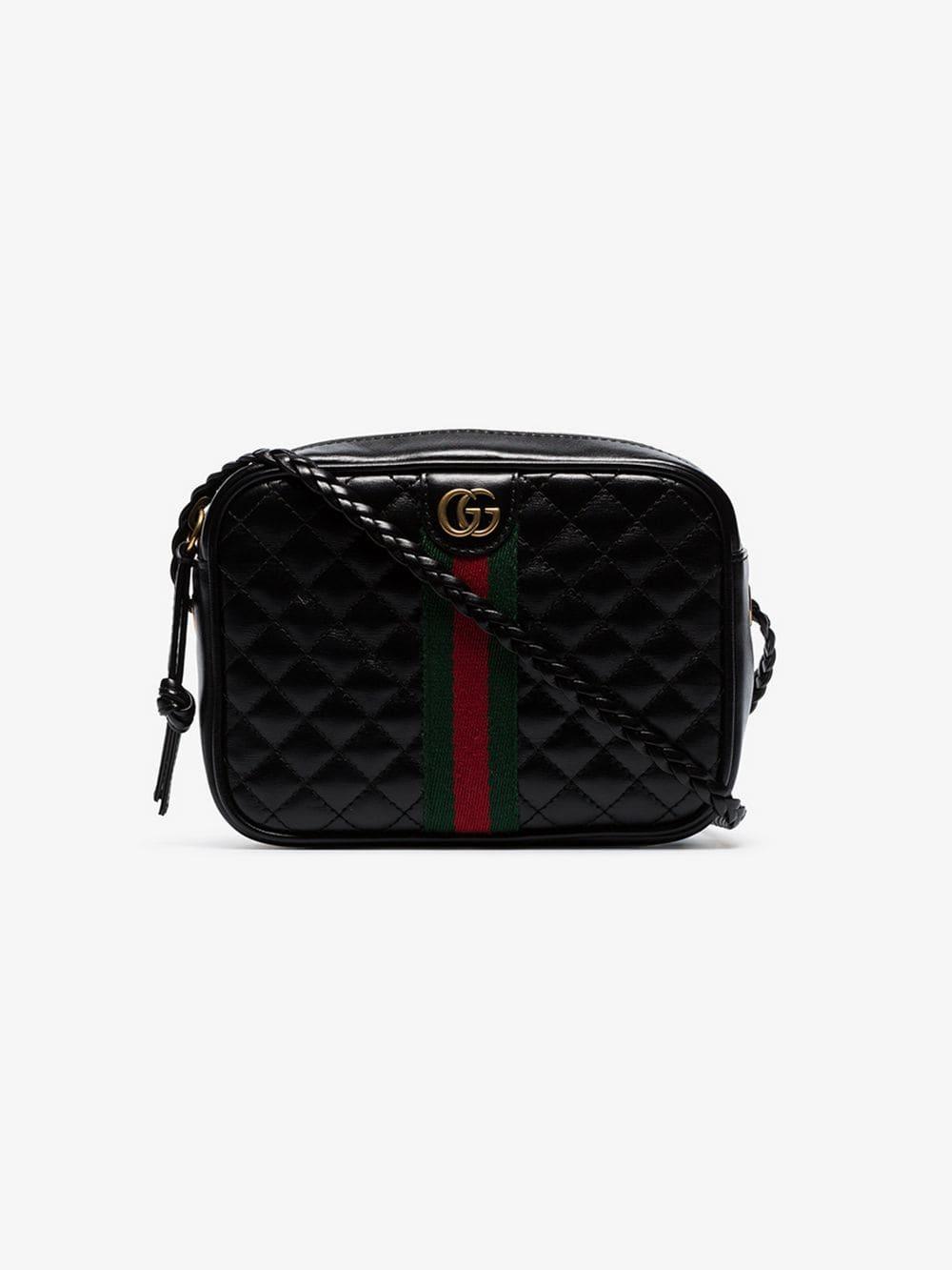 Gucci Black Small Quilted Leather Cross Body Bag - Lyst
