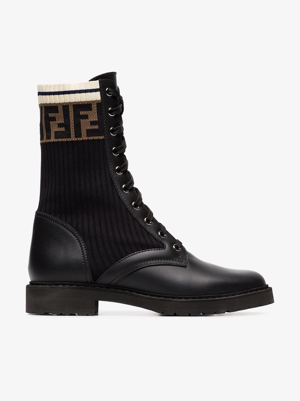fendi black leather boots