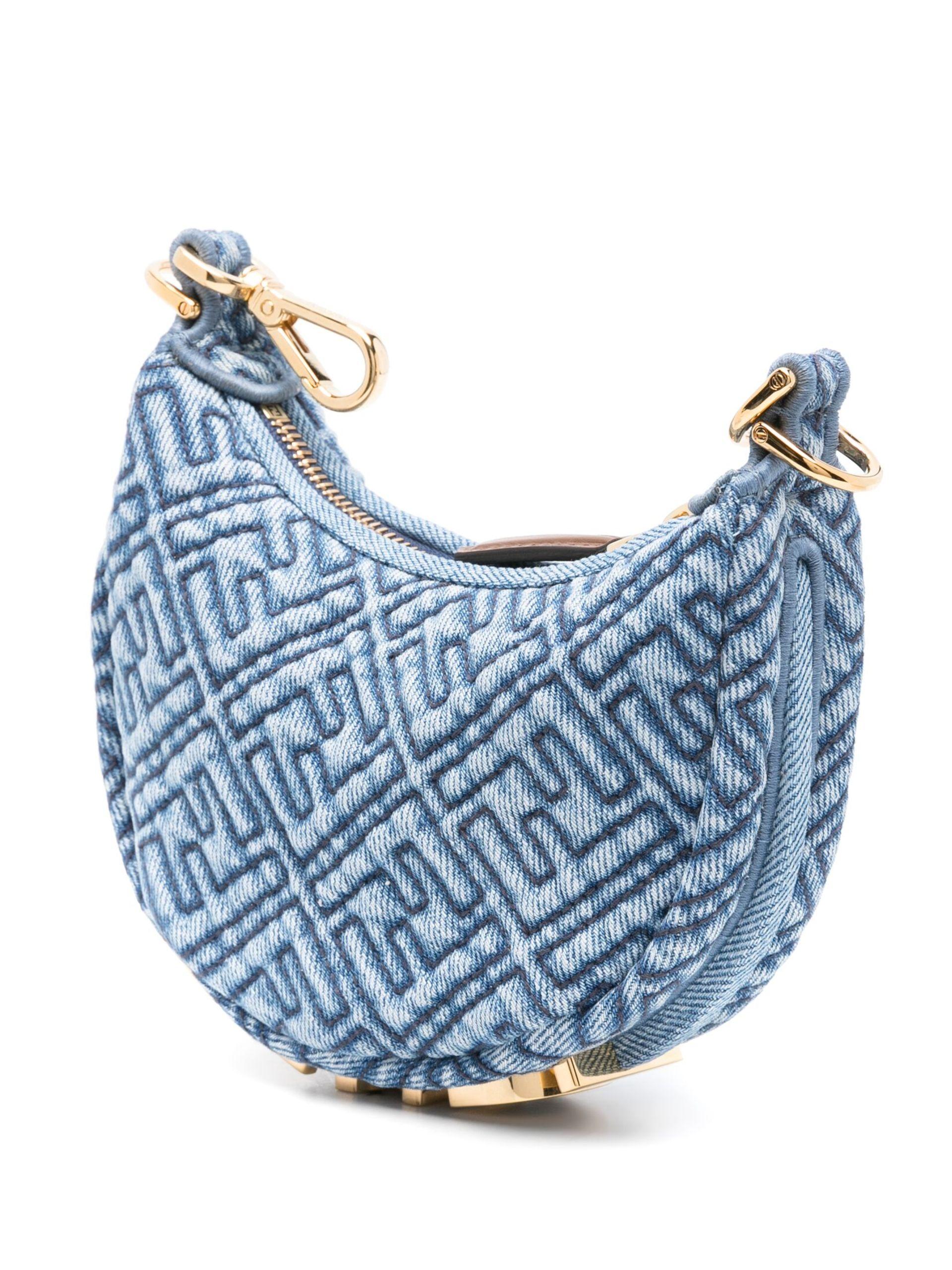【関税＆送料込み】Fendi Jacquard Fabric Mini Graphy Hobo W Fendigraphy Mini Fabric Brown | Fendi