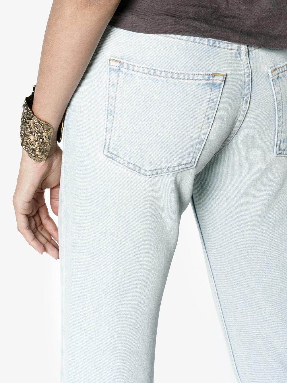 Yeezy Denim Mid Rise Straight Jeans in Blue - Lyst