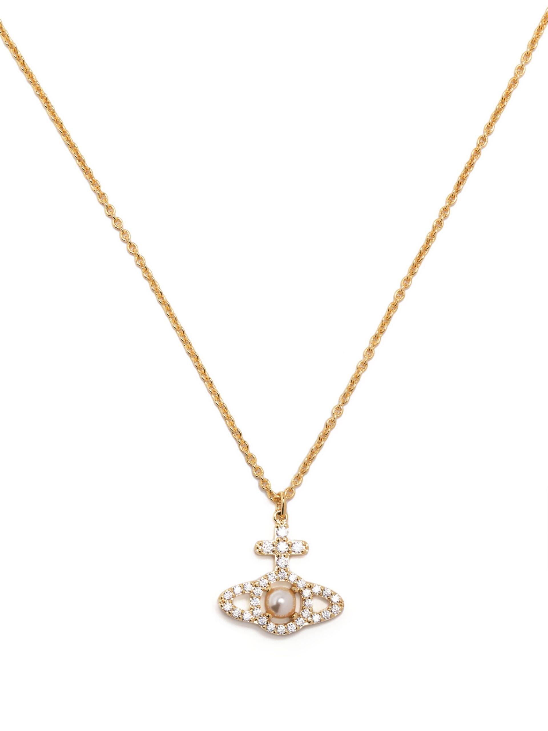 Vivienne Westwood Olympia Crystal-embellished Necklace in Metallic | Lyst