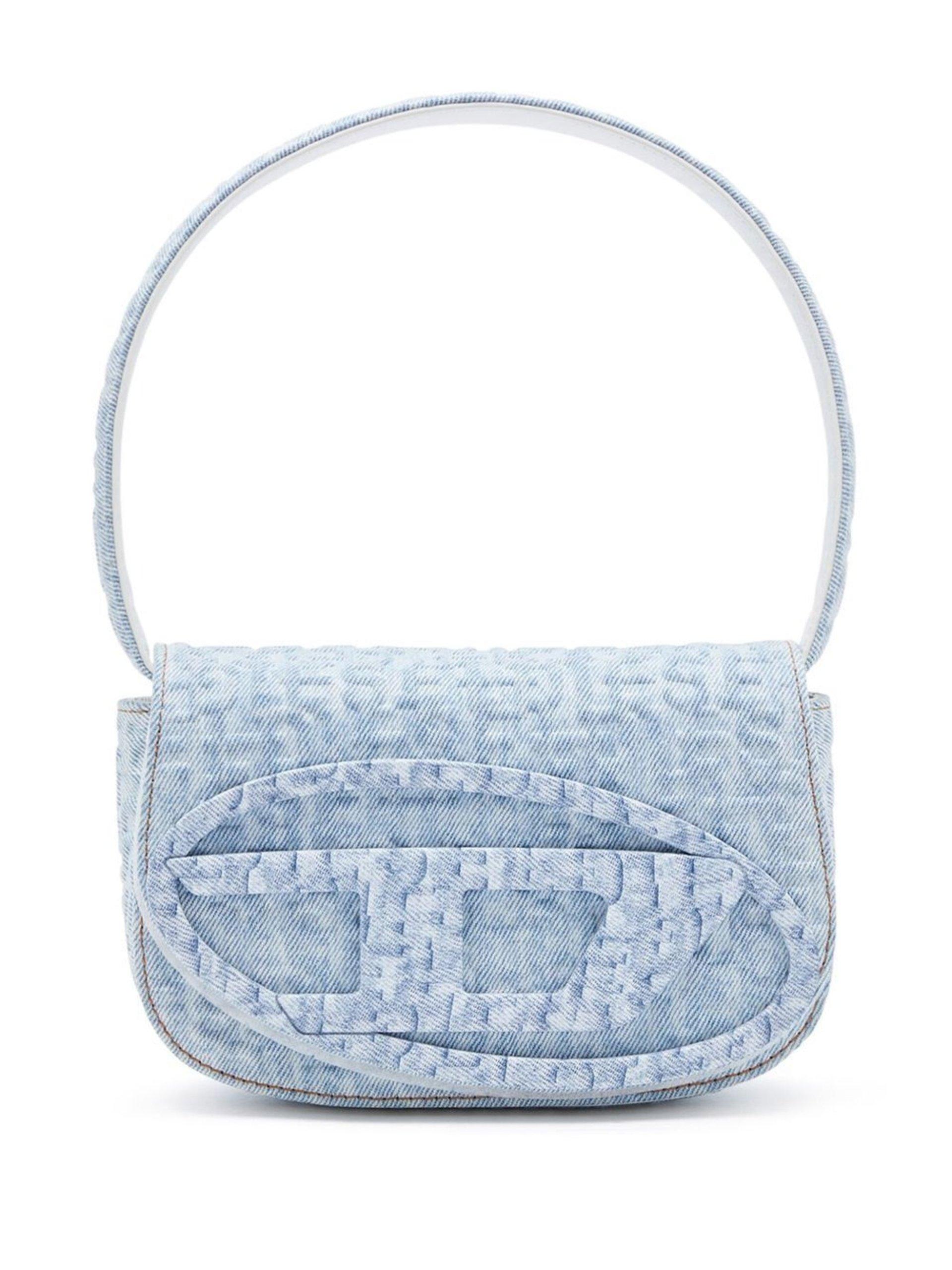 DIESEL Iconic Shoulder Bag In Monogram Denim in Blue | Lyst