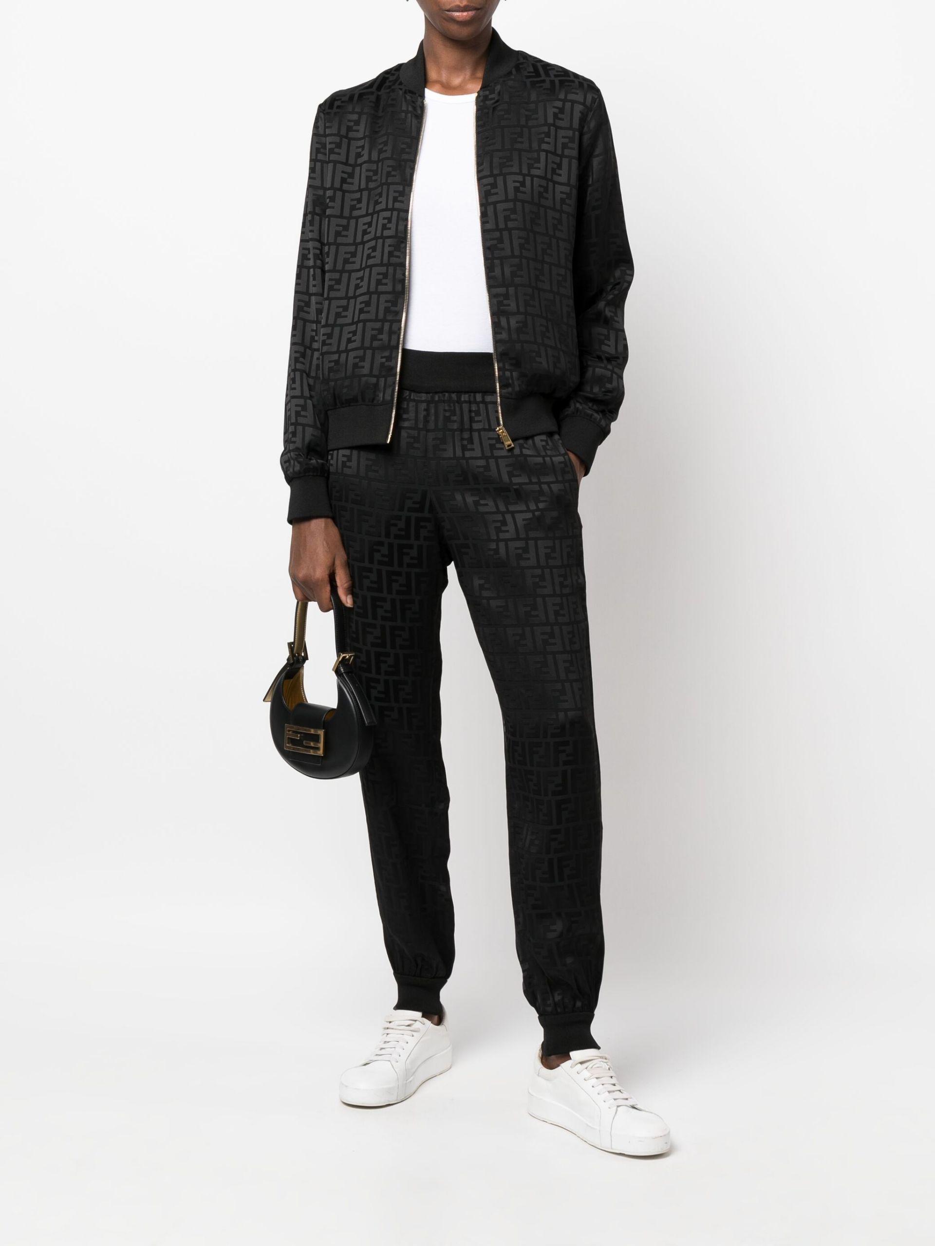 Fendi Monogram Pattern Tracksuit Set in Black | Lyst