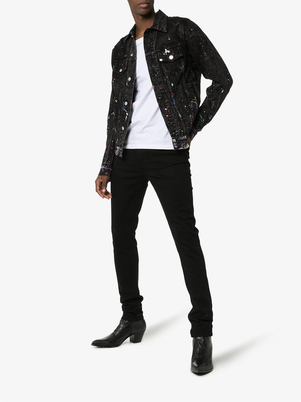Amiri Paint Splatter Print Denim Jacket 