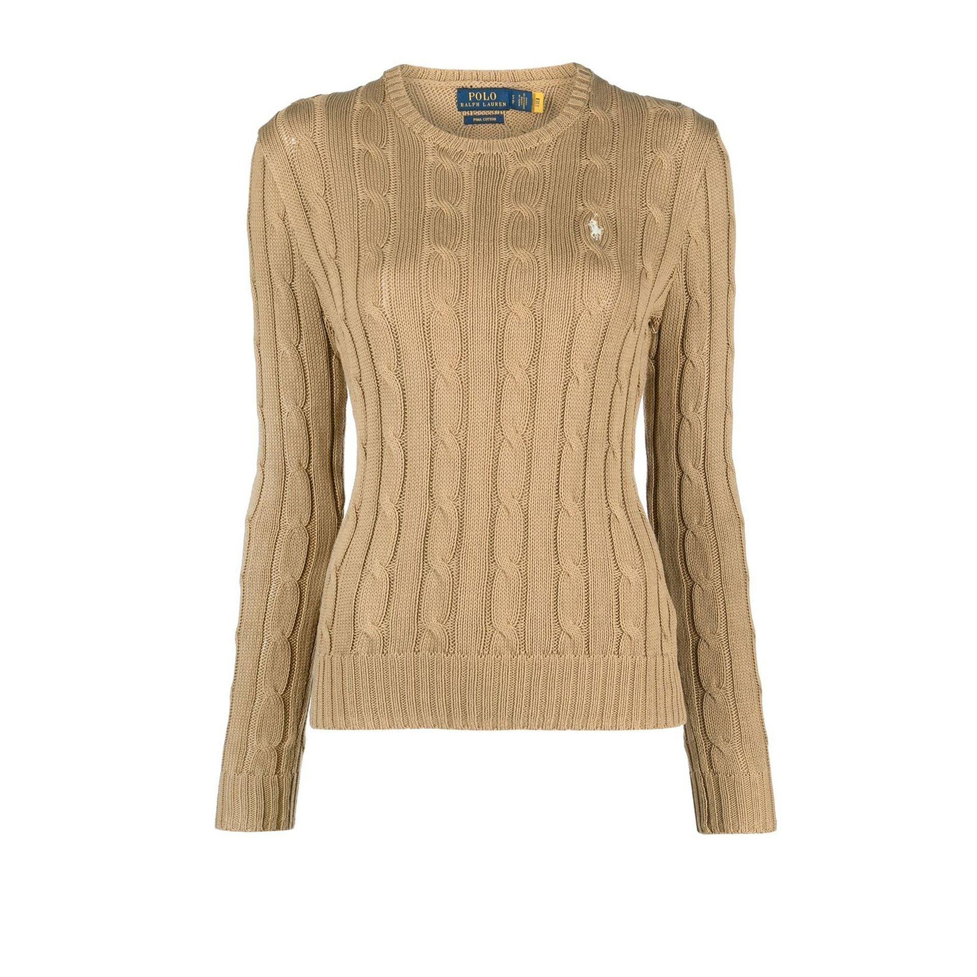 Polo Ralph Lauren Neutral Cable-knit Cotton Sweater - Women's - Cotton ...