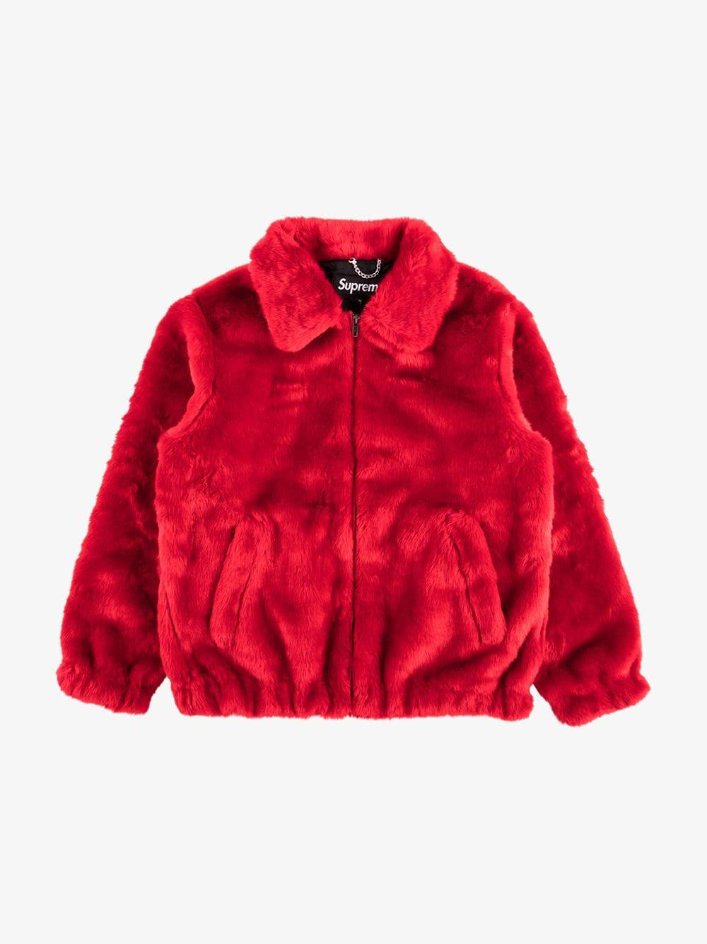 Supreme Supreme Faux Fur Bomber Jacket in Red for Men | Lyst