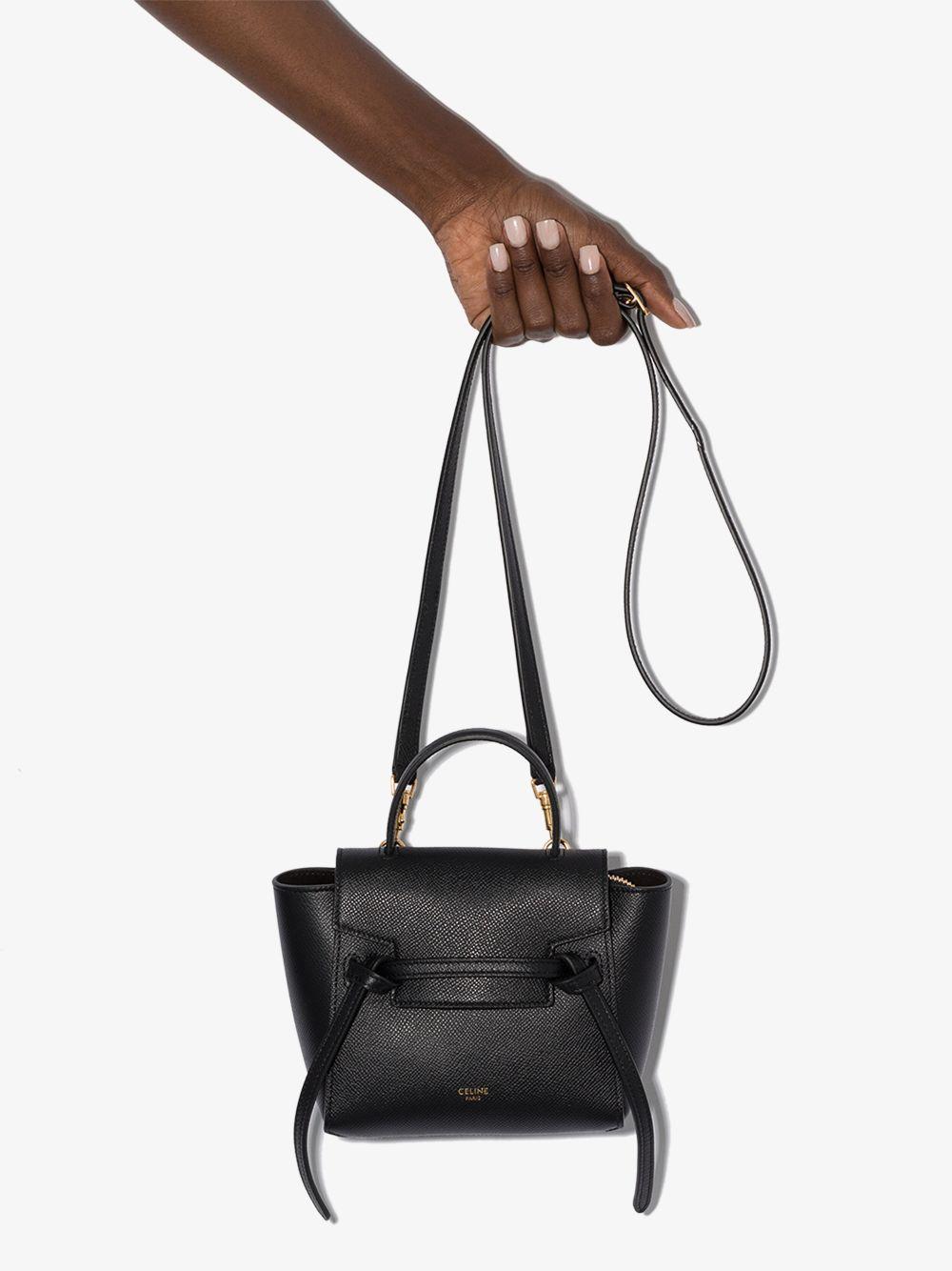 Celine Belt Pico Leather Cross Body Bag in Black | Lyst