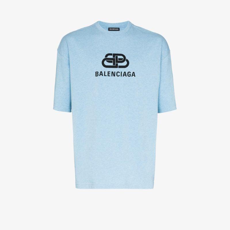 Balenciaga Bb Logo T-shirt in Blue for Men - Lyst