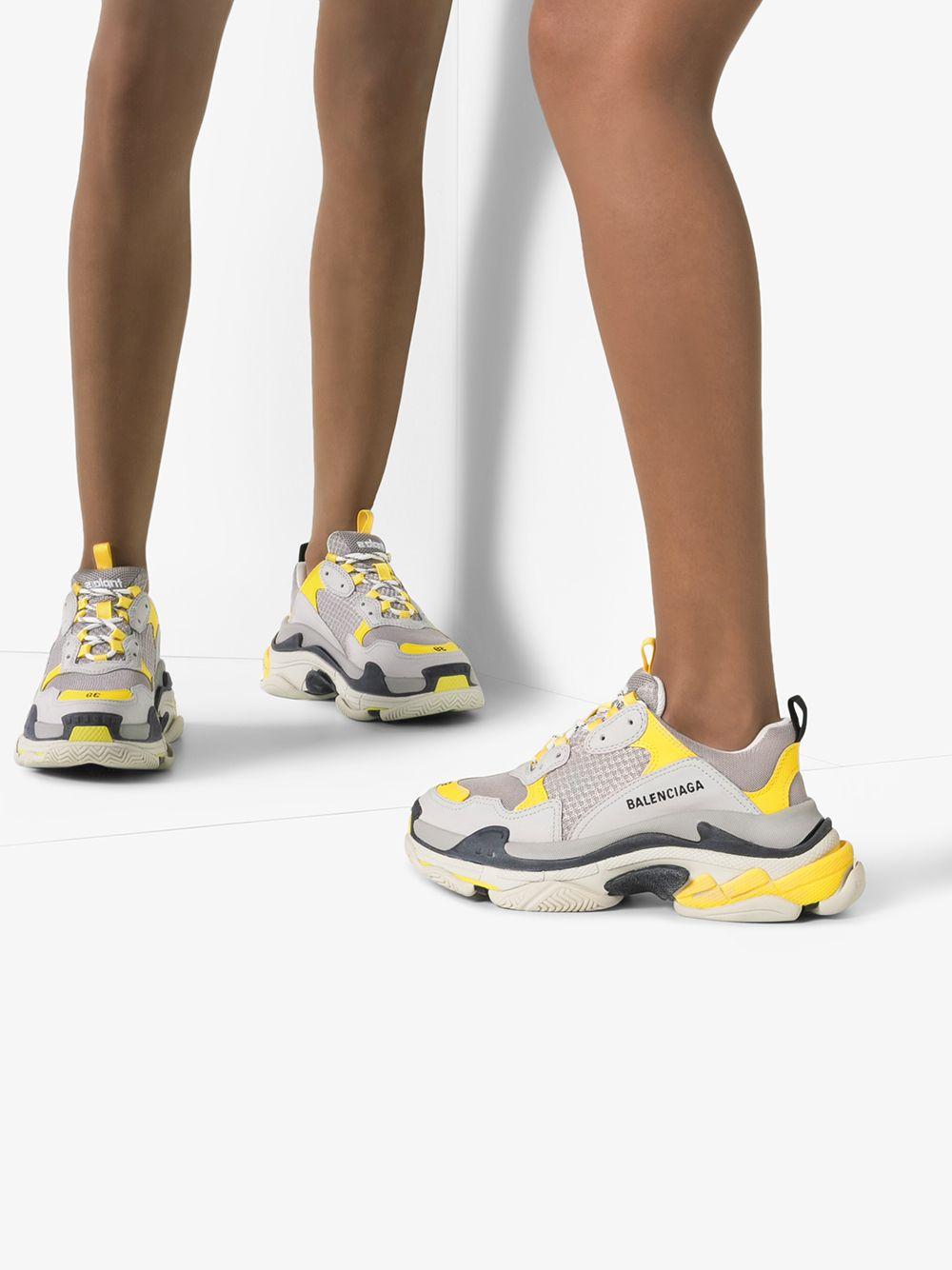 balenciaga yellow & grey triple s sneakers, large reduction 62% off -  statehouse.gov.sl