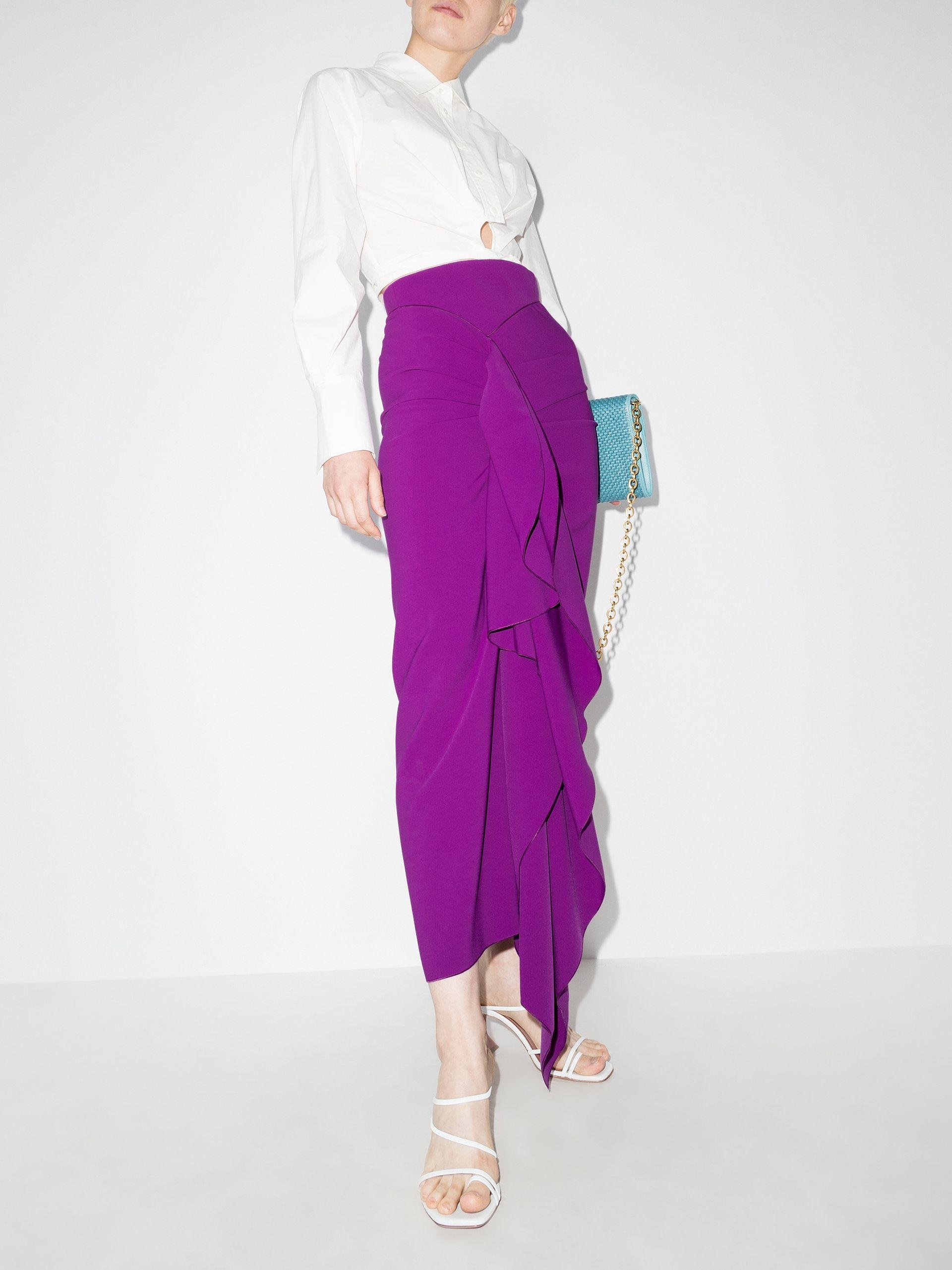 Draped silk blend long skirt by Rick Owens | Tessabit