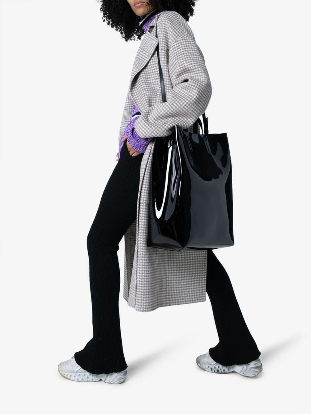 Acne Studios Black Baker Large Patent Leather Tote | Lyst