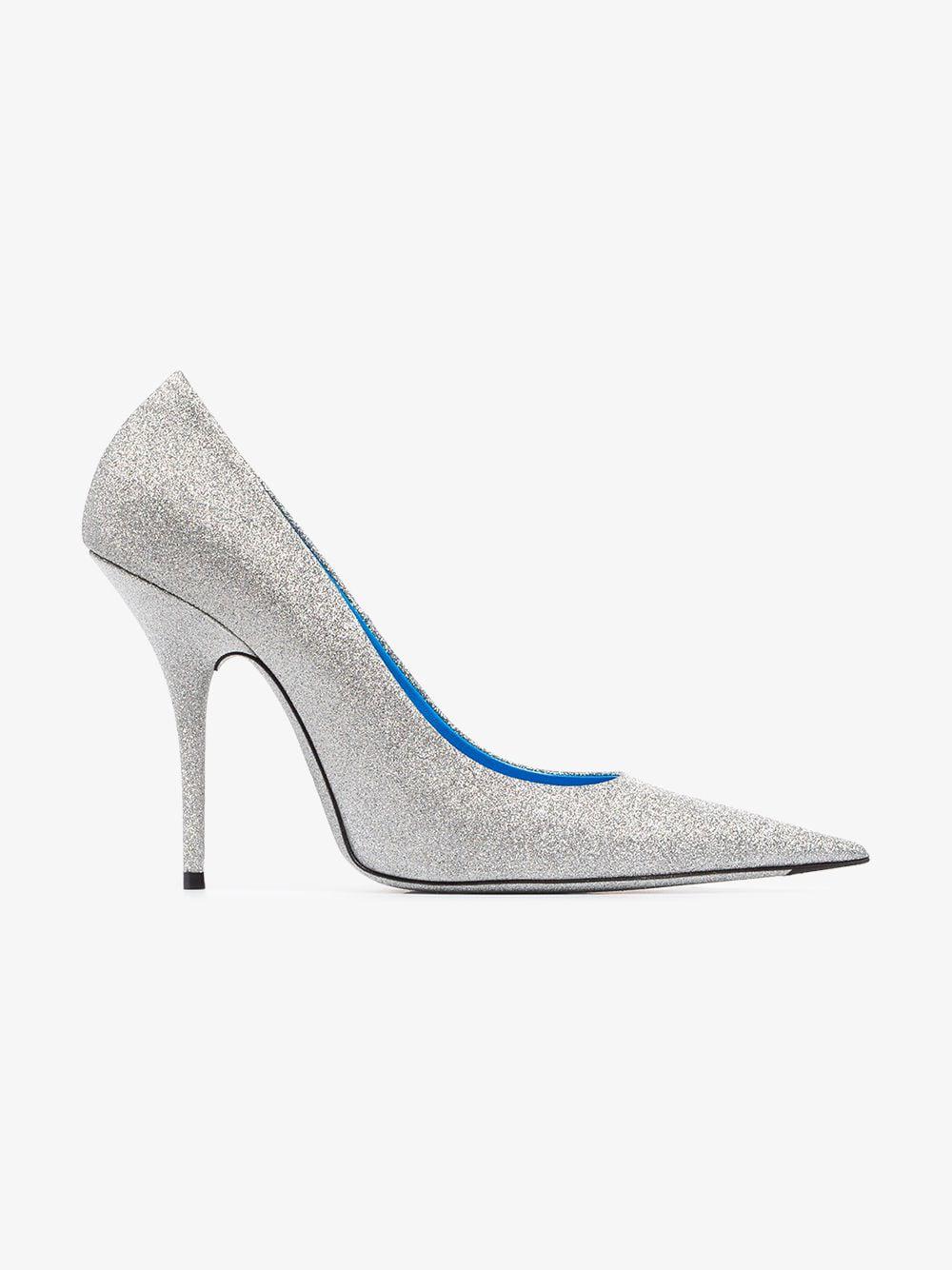 balenciaga silver heels