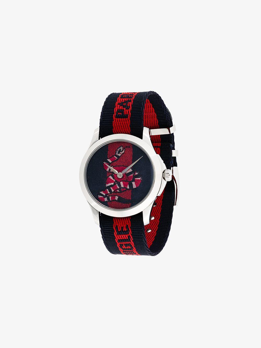 Gucci Snake Fabric Strap Watch in Blue for Men | Lyst