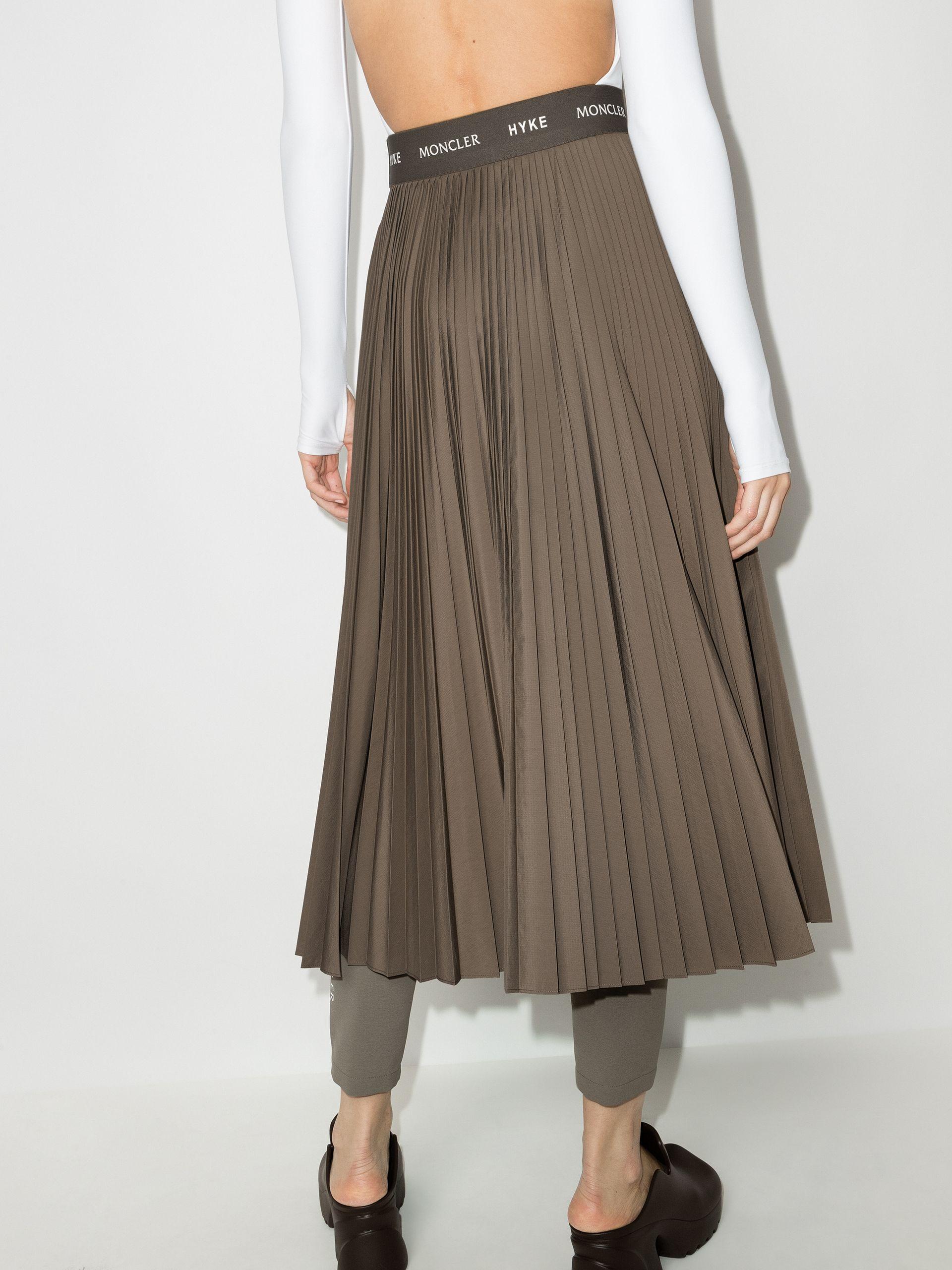 Moncler Genius Synthetic 4 Moncler Hyke Pleated Midi Skirt in 