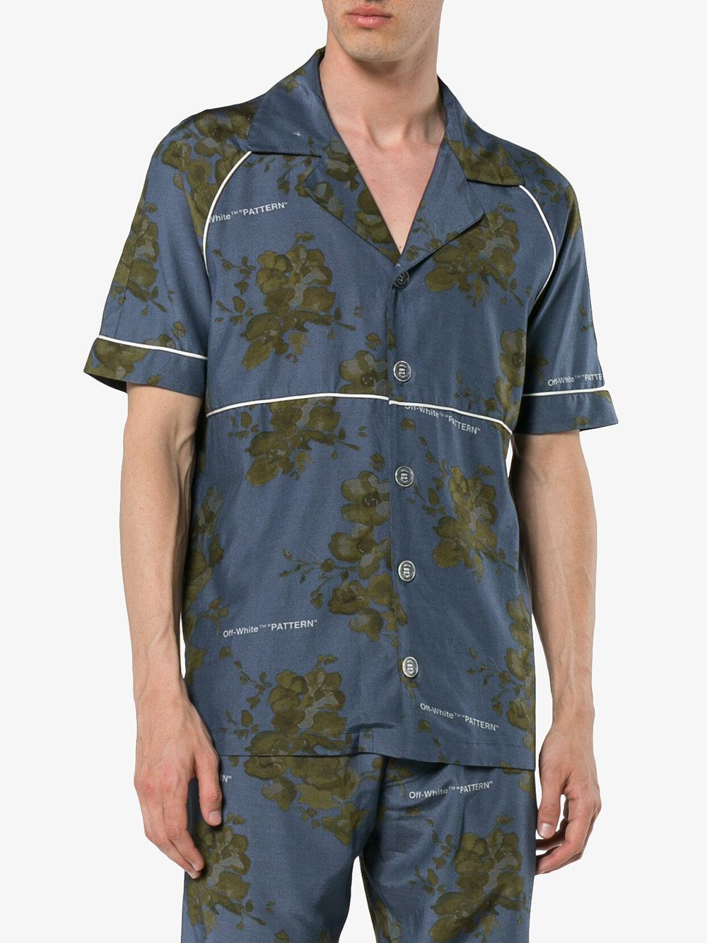 Off-White c/o Virgil Abloh X Browns Floral Print Cotton Shirt With Piping  for Men - Lyst