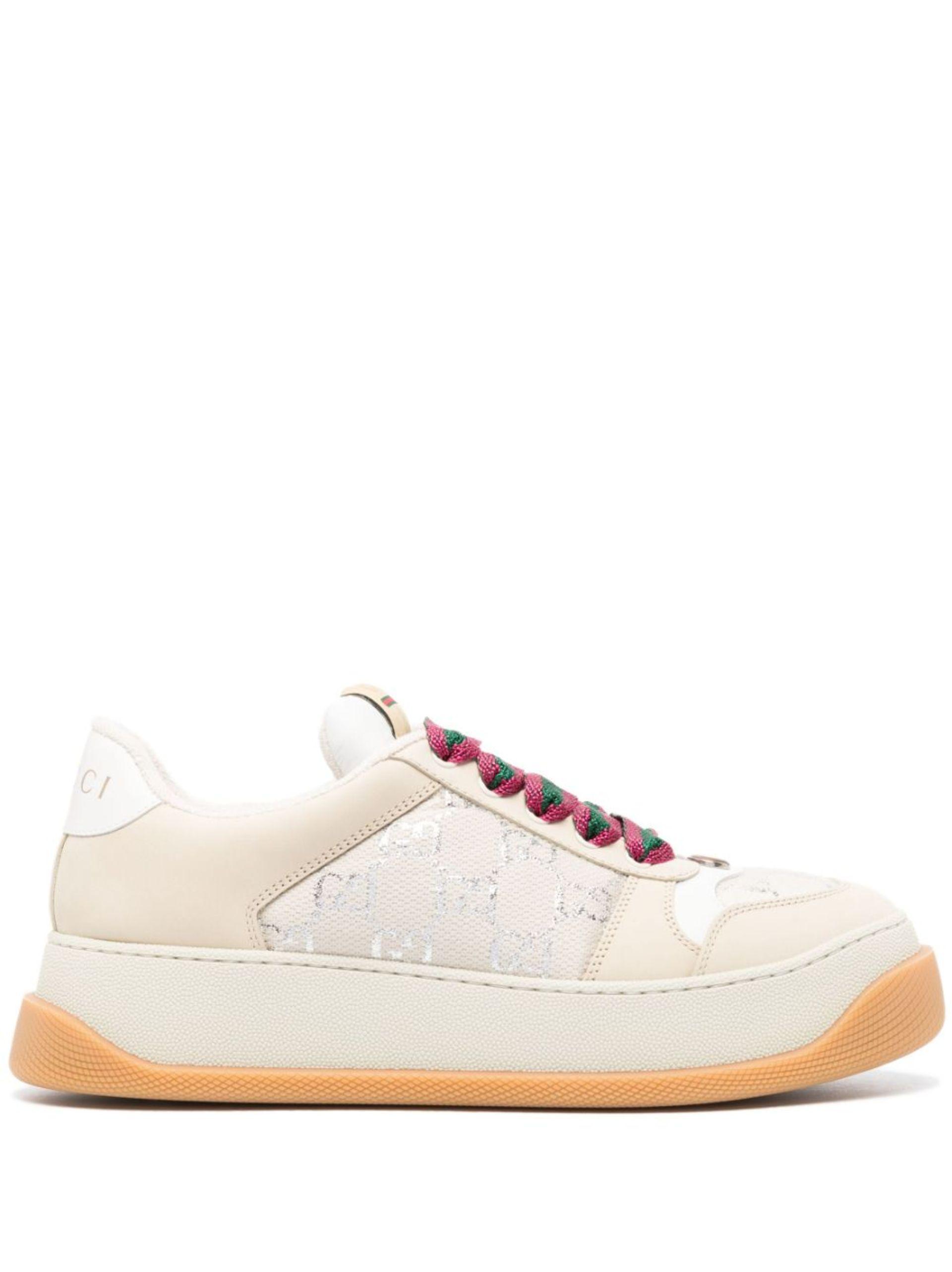 Gucci Double Screener Lace-up Sneakers in White | Lyst