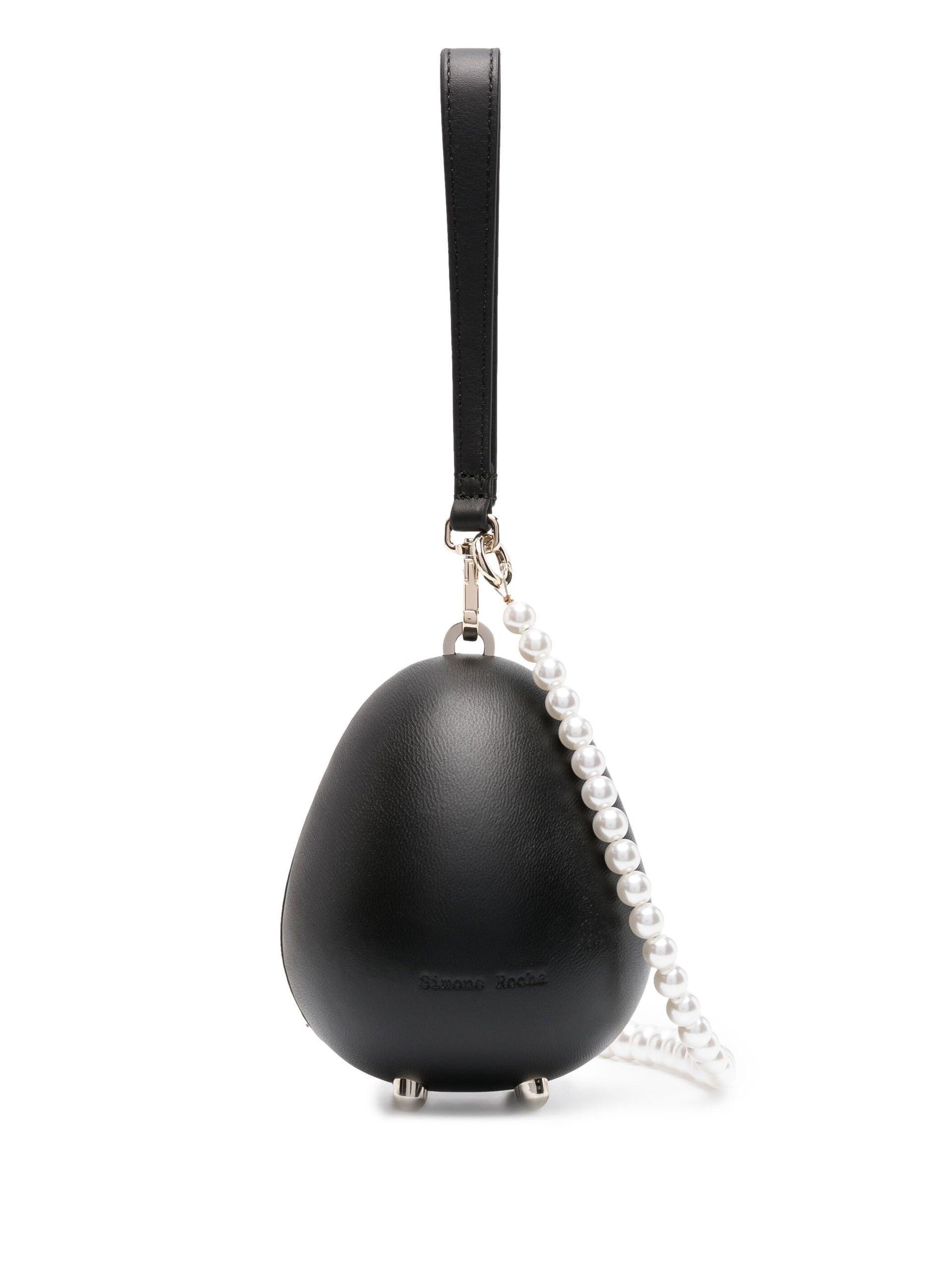 Simone Rocha egg Micro Leather Cross Body Bag in Black Lyst